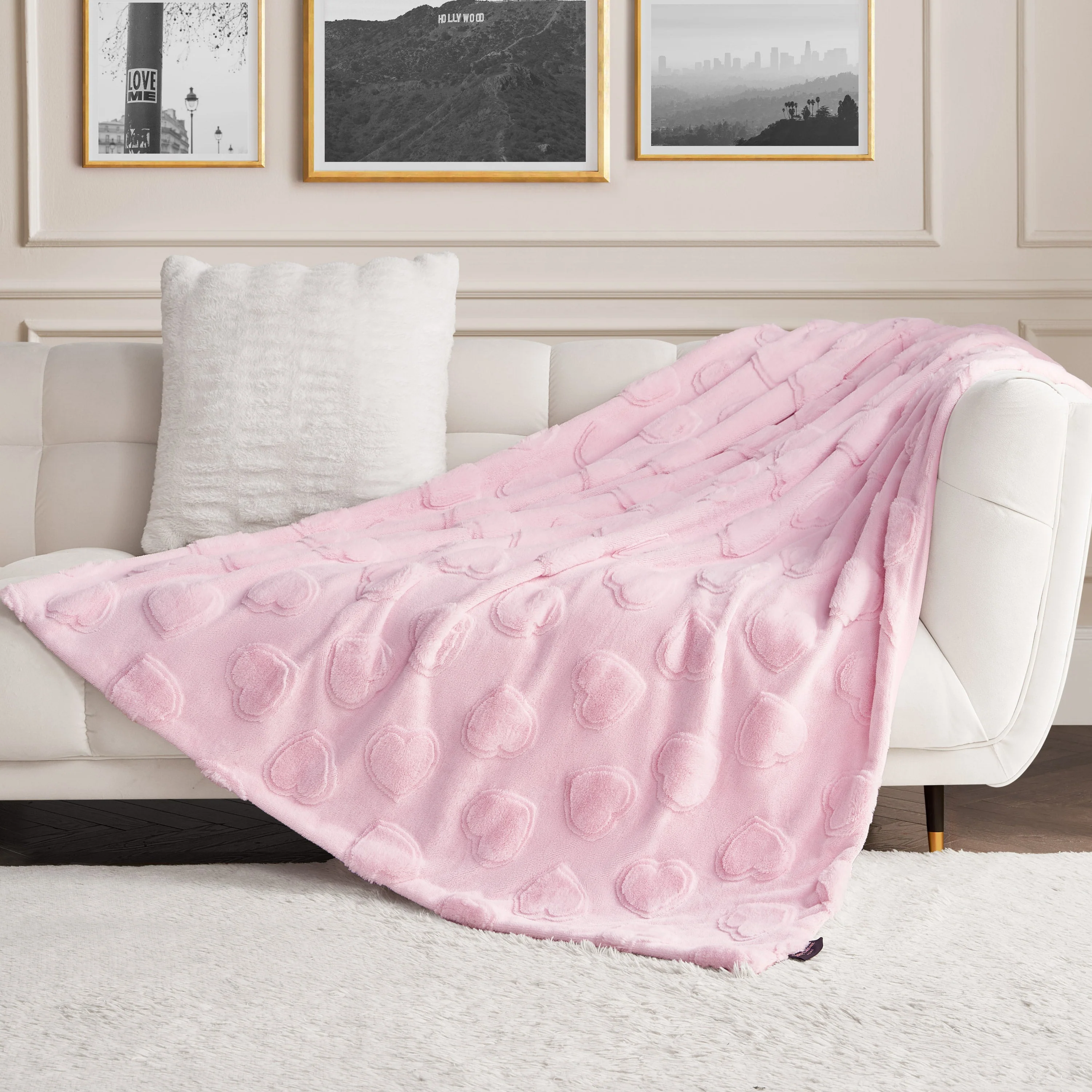 3D Faux Fur Throw Blanket
