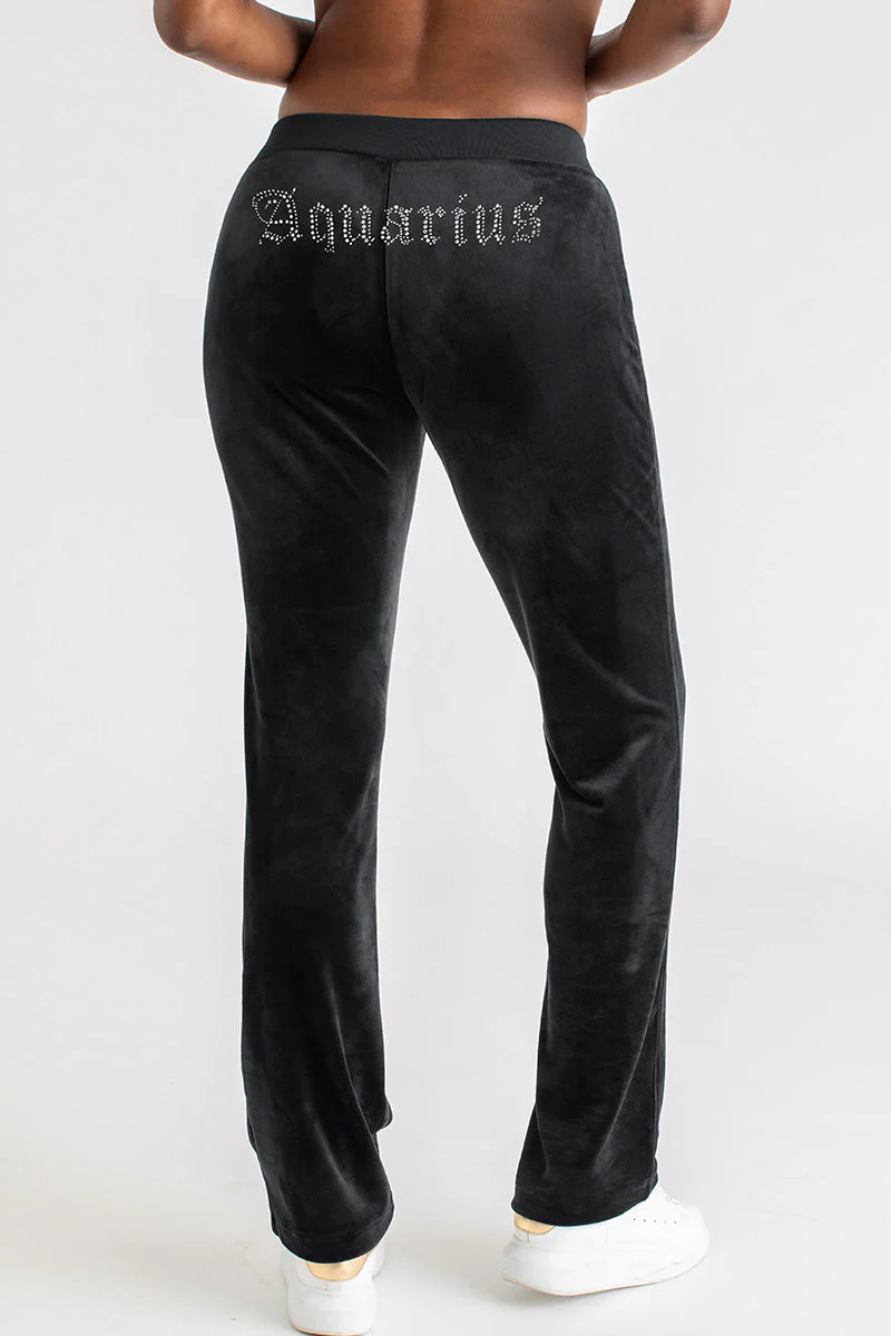 Aquarius Customizable Big Bling Velour Track Pants - Image 3