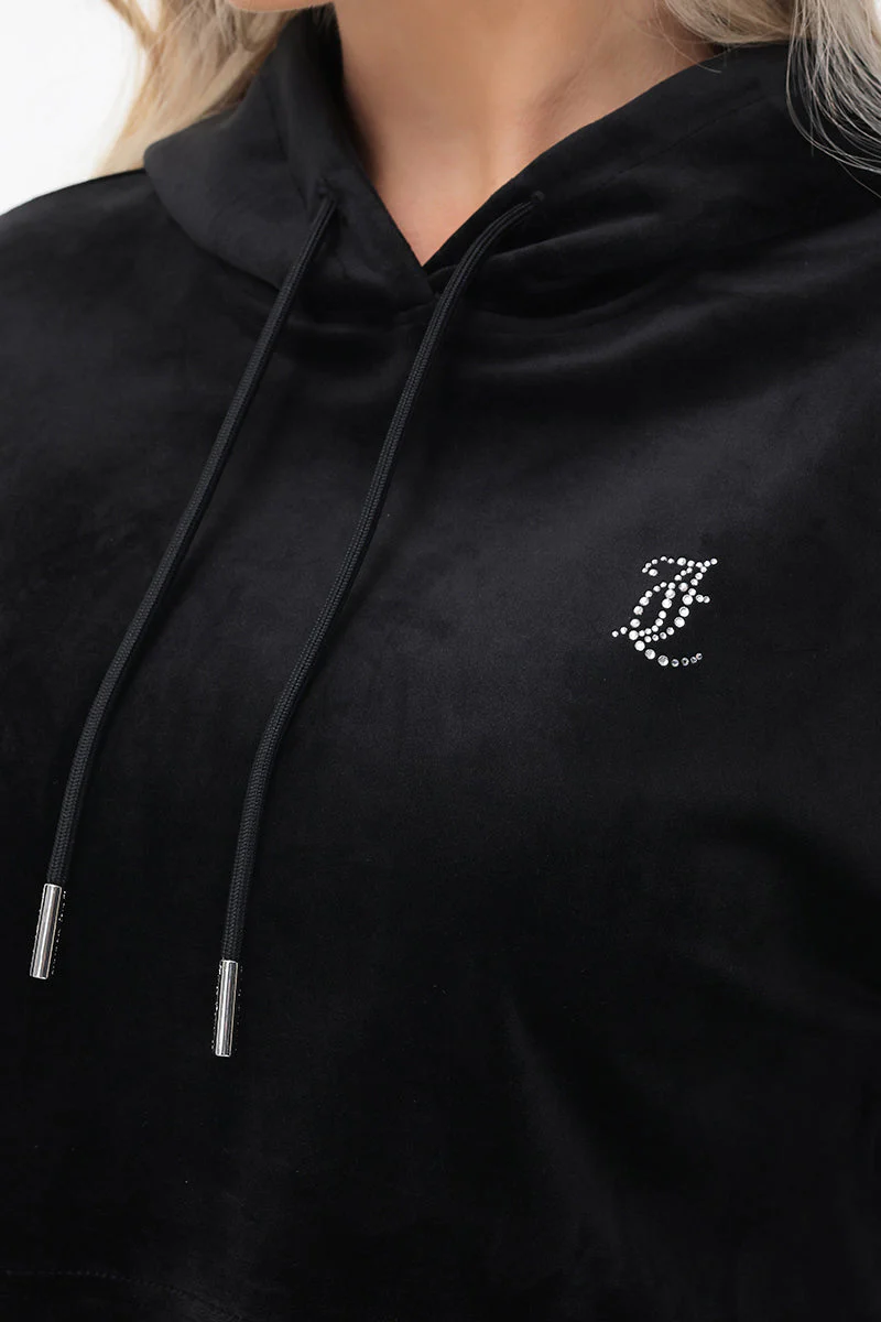 Big Bling High Low Cropped Hoodie - Image 4