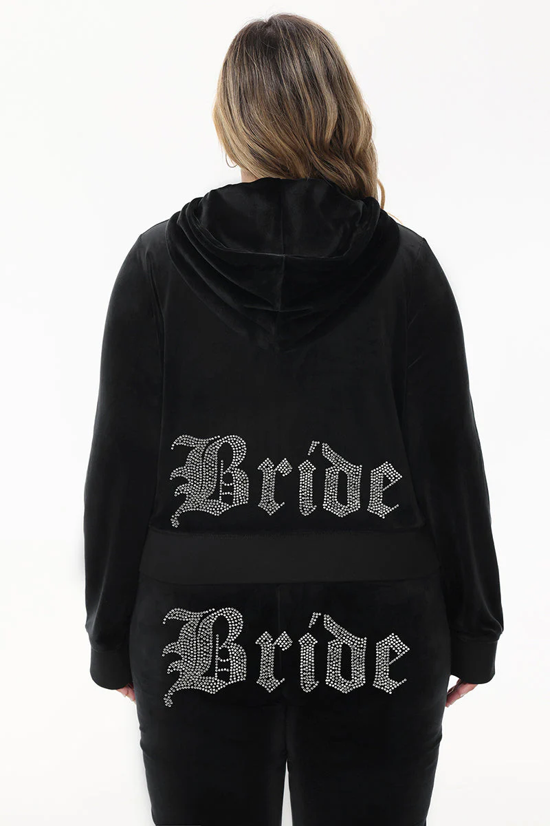 Bride Customizable Big Bling Velour Hoodie - Image 9