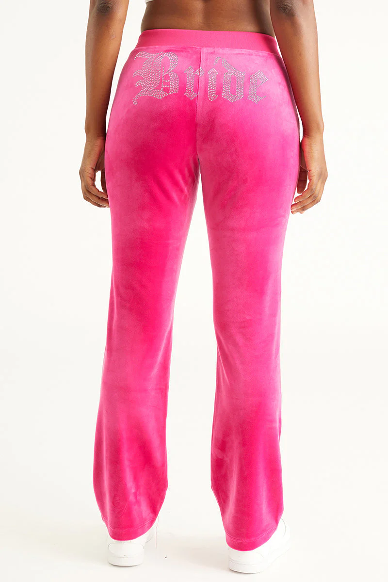 Bride Customizable Big Bling Velour Track Pants - Image 3
