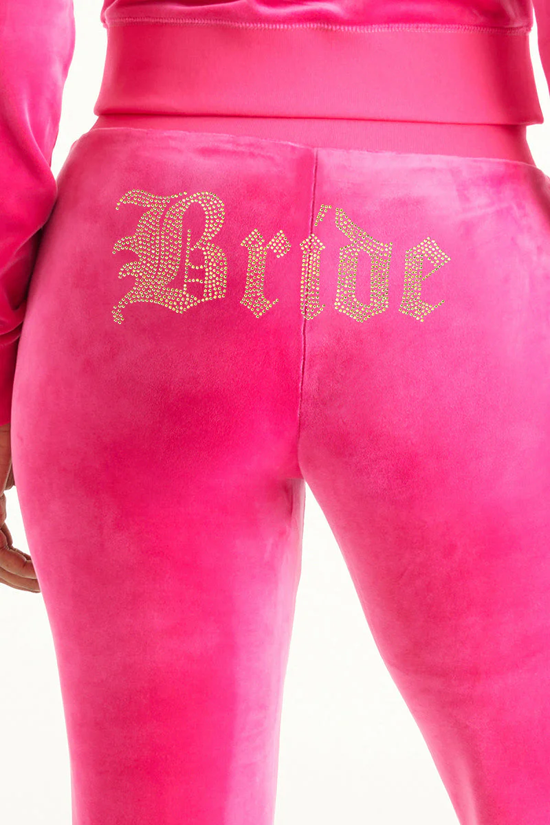 Bride Customizable Big Bling Velour Track Pants - Image 5