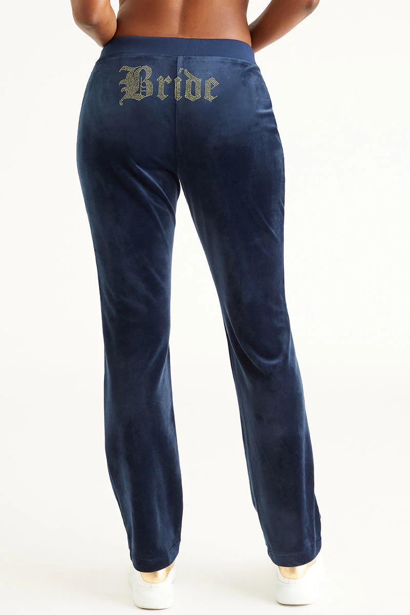 Bride Customizable Big Bling Velour Track Pants - Image 3