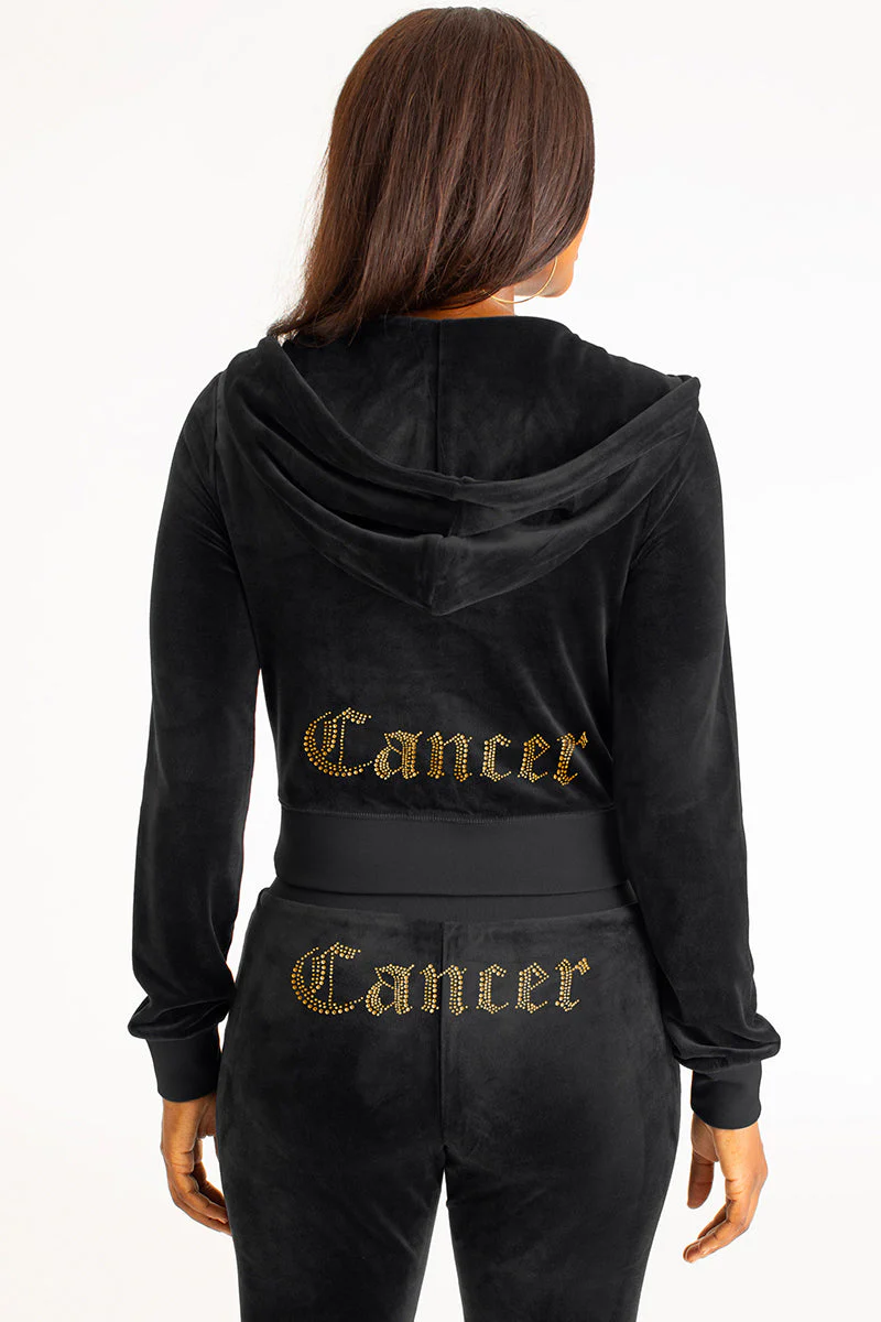 Cancer Customizable Big Bling Velour Hoodie - Image 3