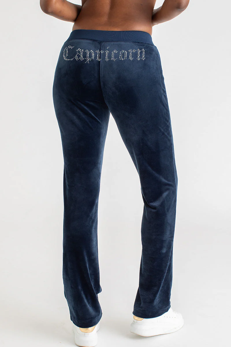 Capricorn Customizable Big Bling Velour Track Pants - Image 3