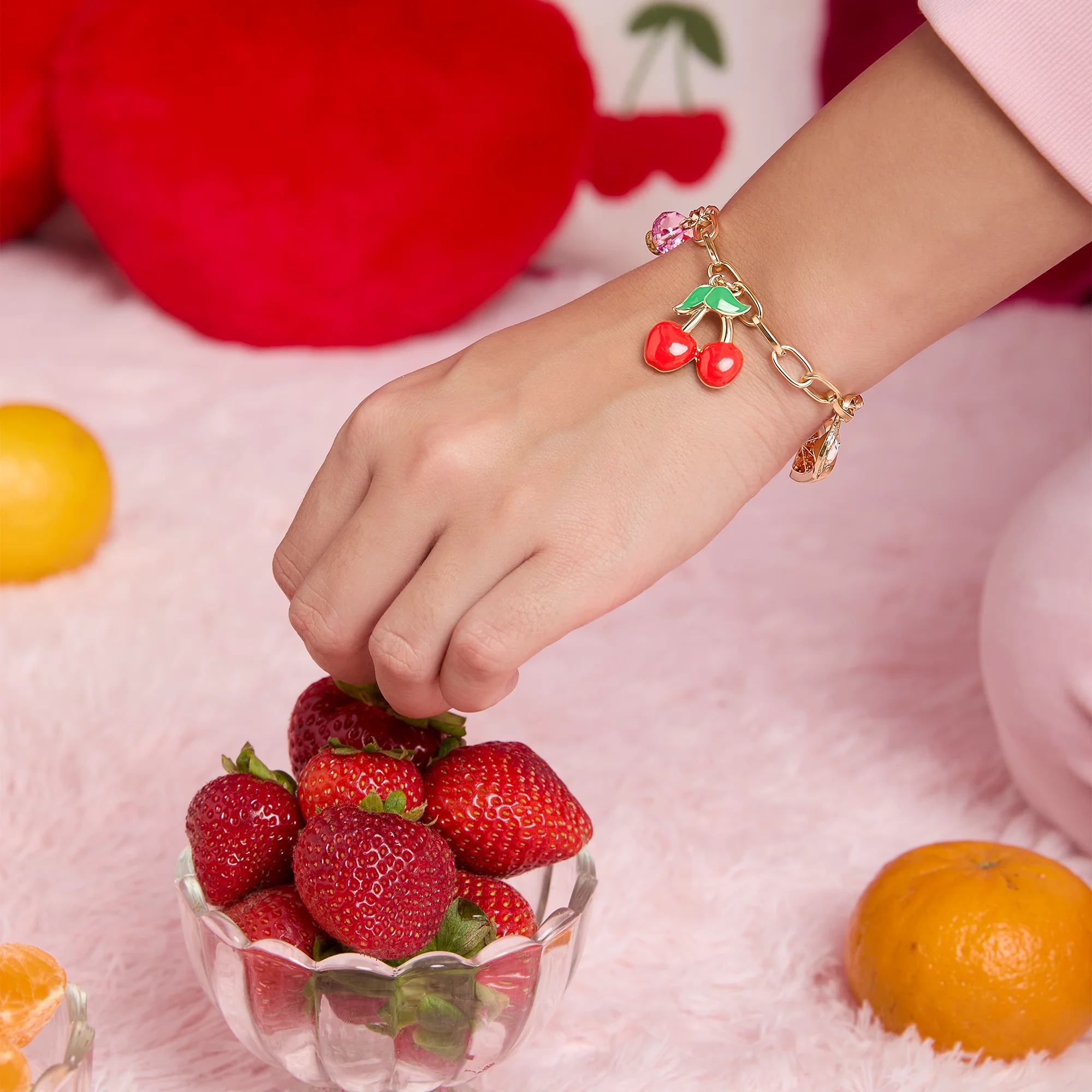 Cherry & Fruit Charm Bracelet - Image 2