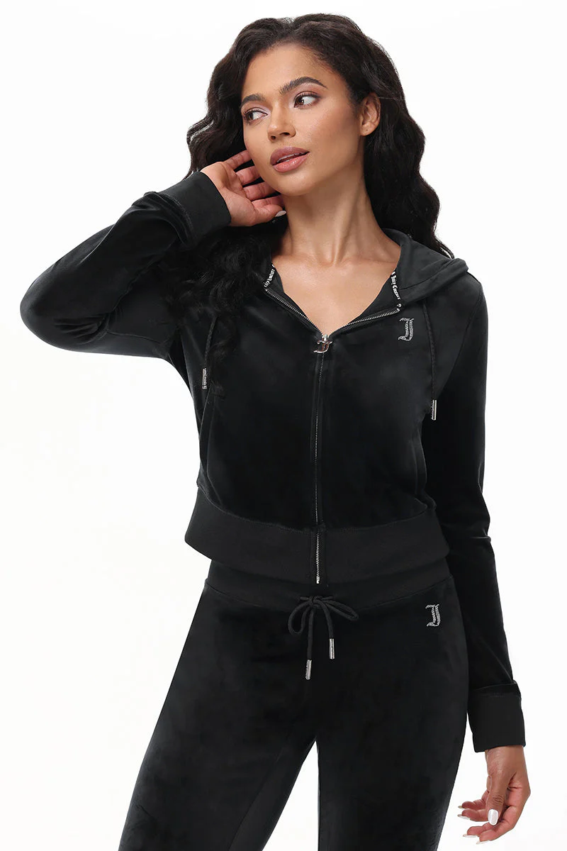 Custom Initial OG Big Bling Velour Hoodie - Image 11
