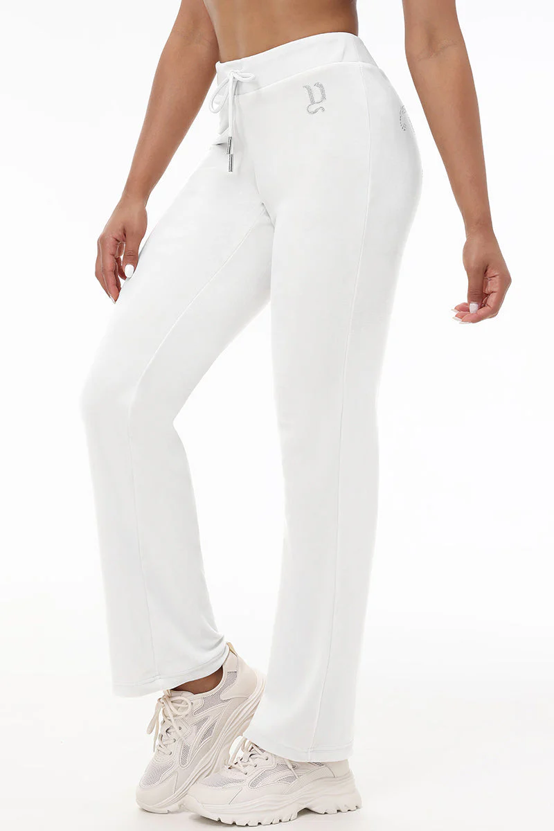 Custom Initial OG Big Bling Velour Track Pants - Image 27