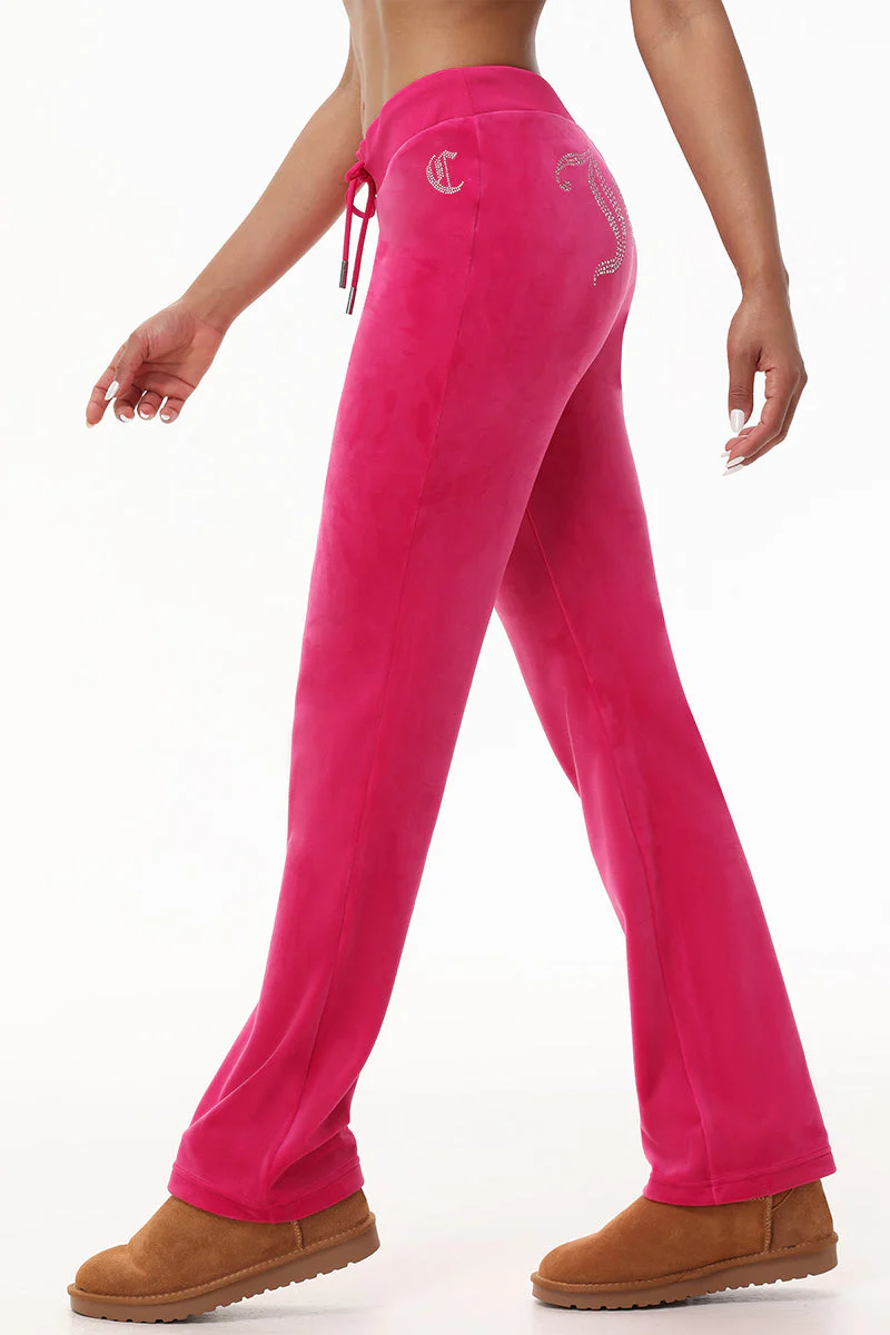 Custom Initial OG Big Bling Velour Track Pants - Image 6