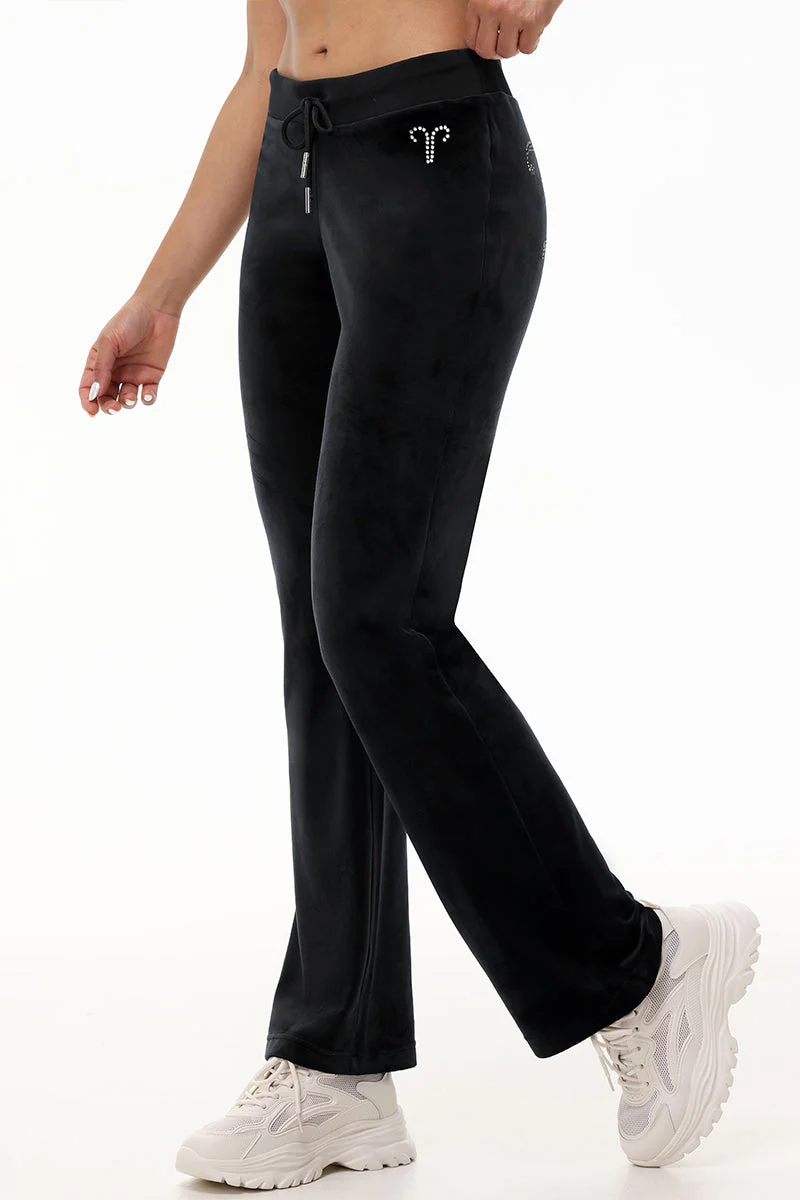 Custom Zodiac OG Big Bling Velour Track Pants - Image 4