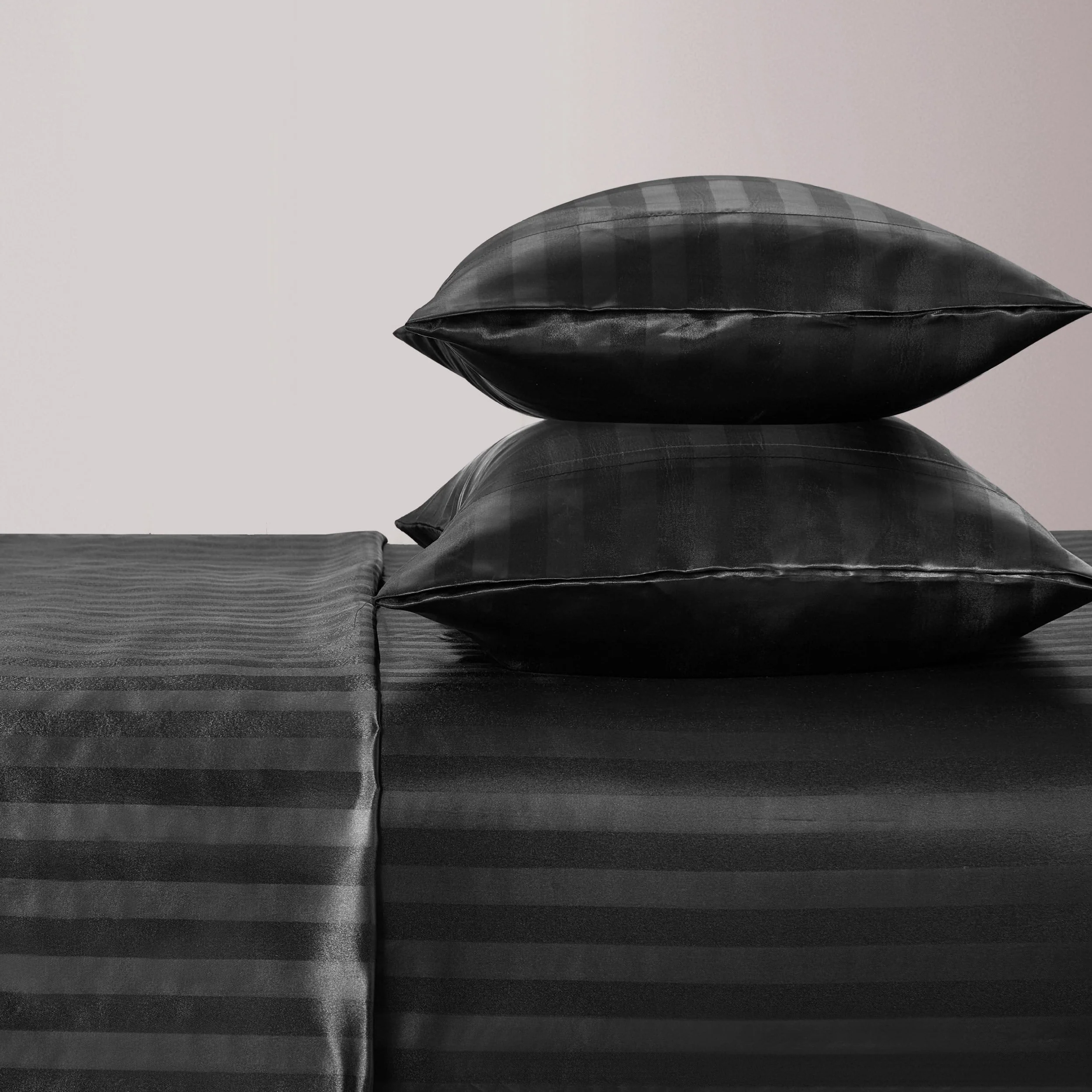 Damask Stripe Satin Sheet Set - Image 5