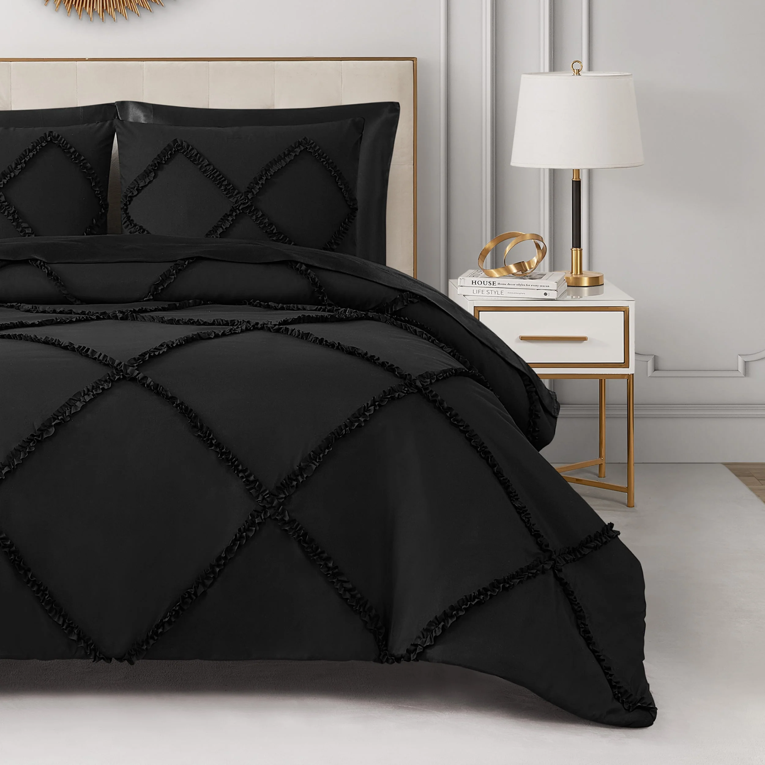 Diamond Ruffle Comforter Set - Image 4