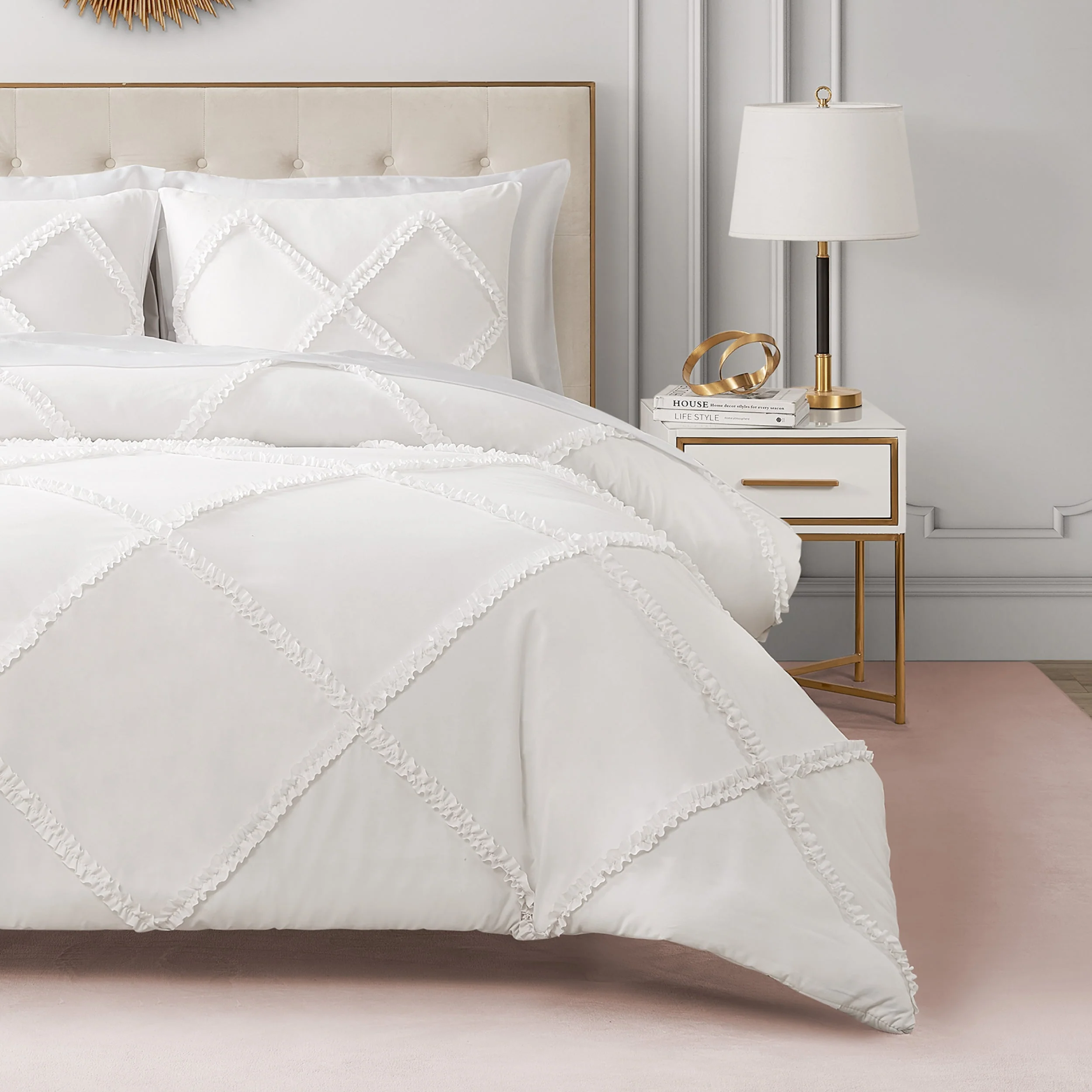 Diamond Ruffle Comforter Set - Image 4