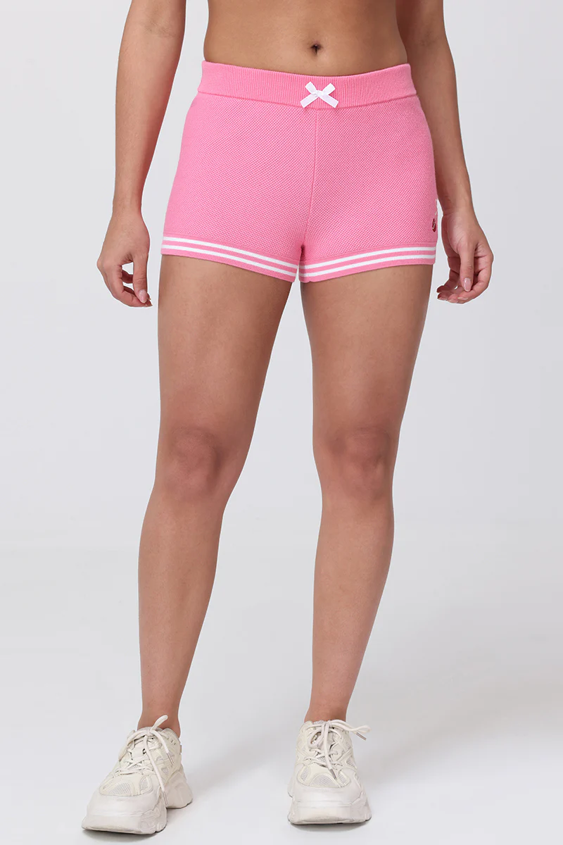 Embroidered Tipped Sweater Shorts - Image 7