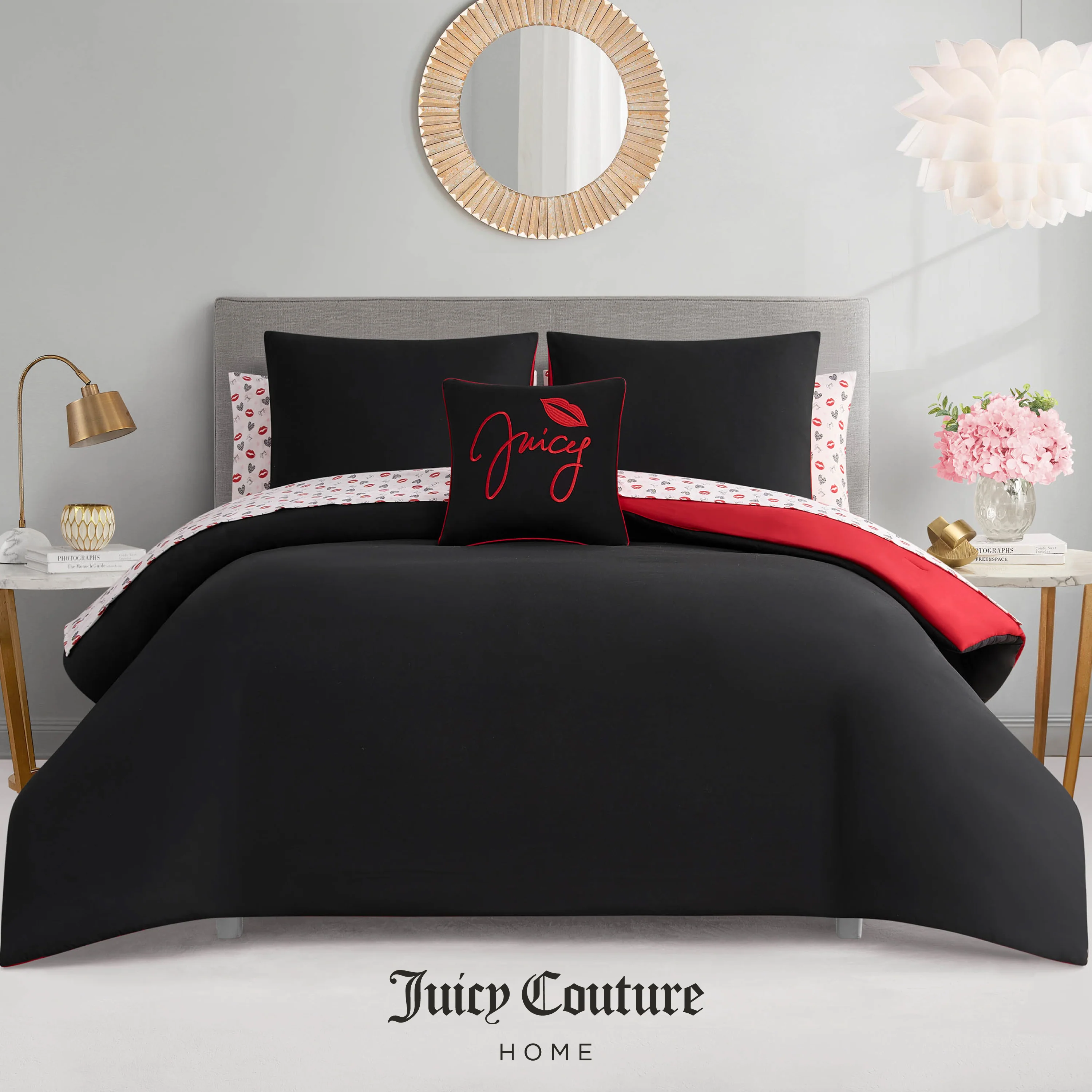 Glam Girl Solid Reversible Bed in a Bag Bedding Set