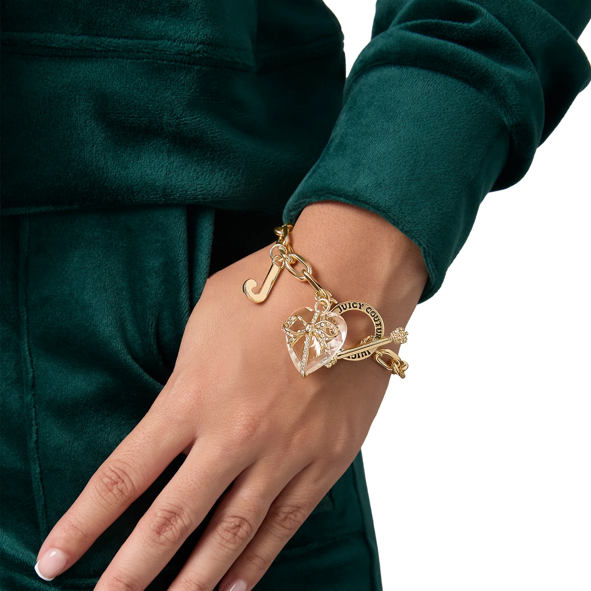Heart Stone & J Charm Bracelet - Image 3
