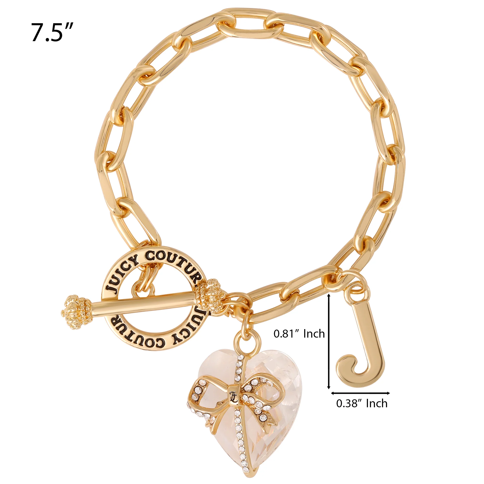 Heart Stone & J Charm Bracelet - Image 4