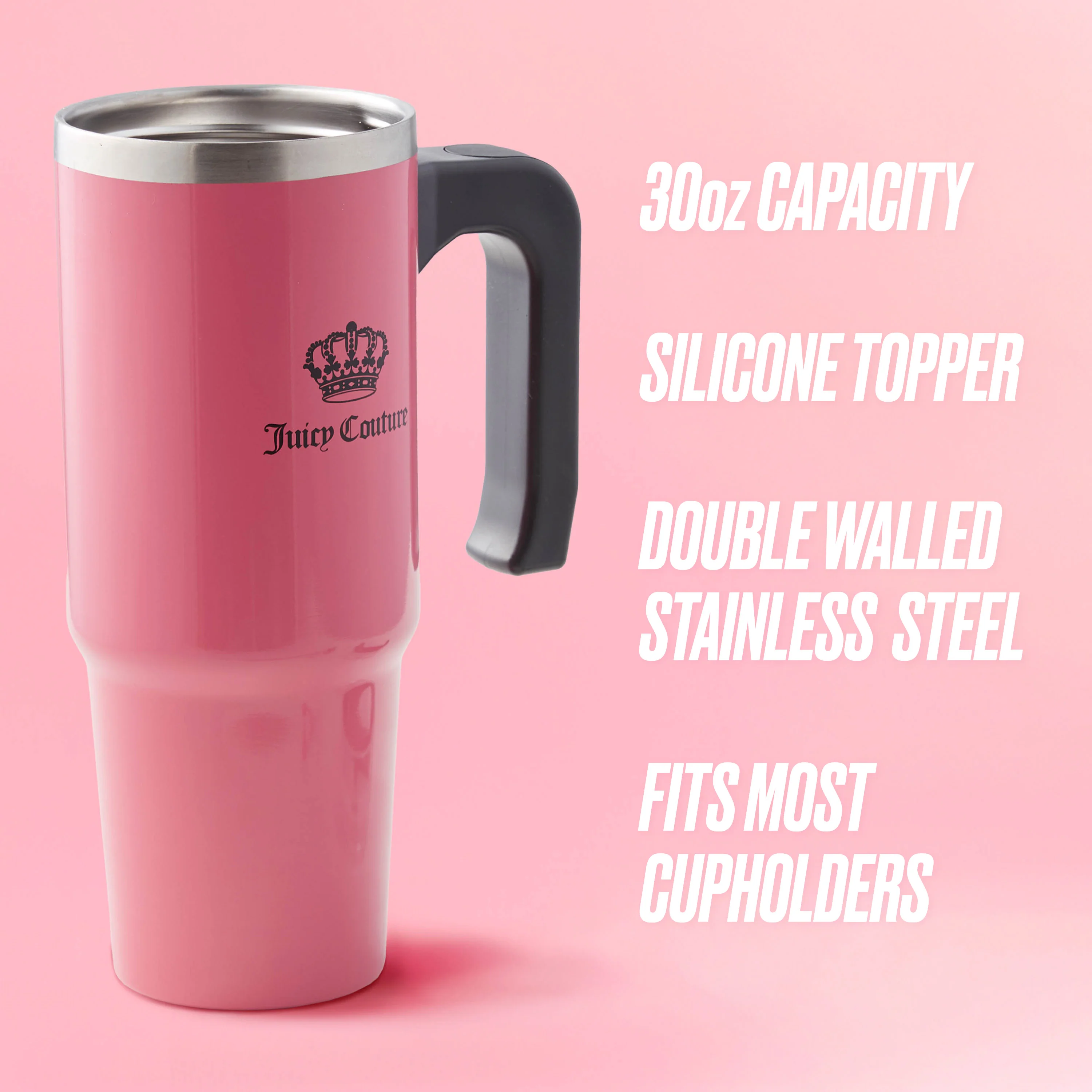 Jetsetter Hydration Stainless Steel Tumbler with Handle, Straw & Topper with Neoprene Crossbody Pouch - Image 2