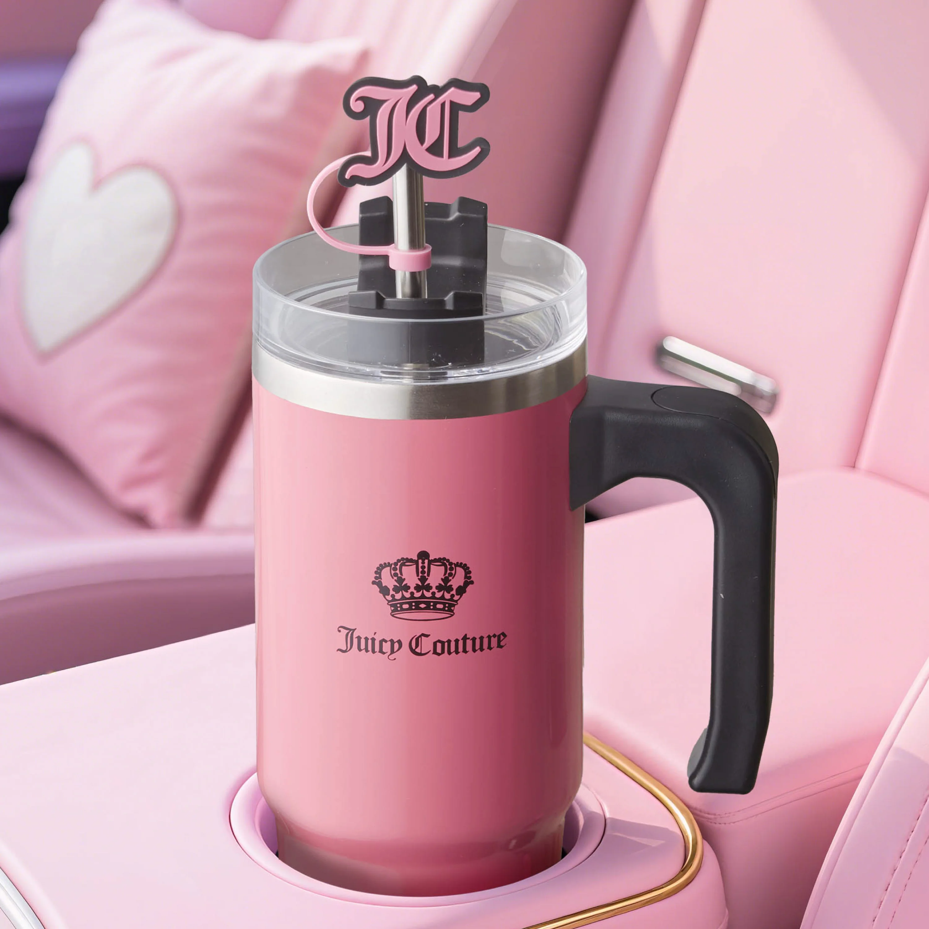 Jetsetter Hydration Stainless Steel Tumbler with Handle, Straw & Topper with Neoprene Crossbody Pouch - Image 6