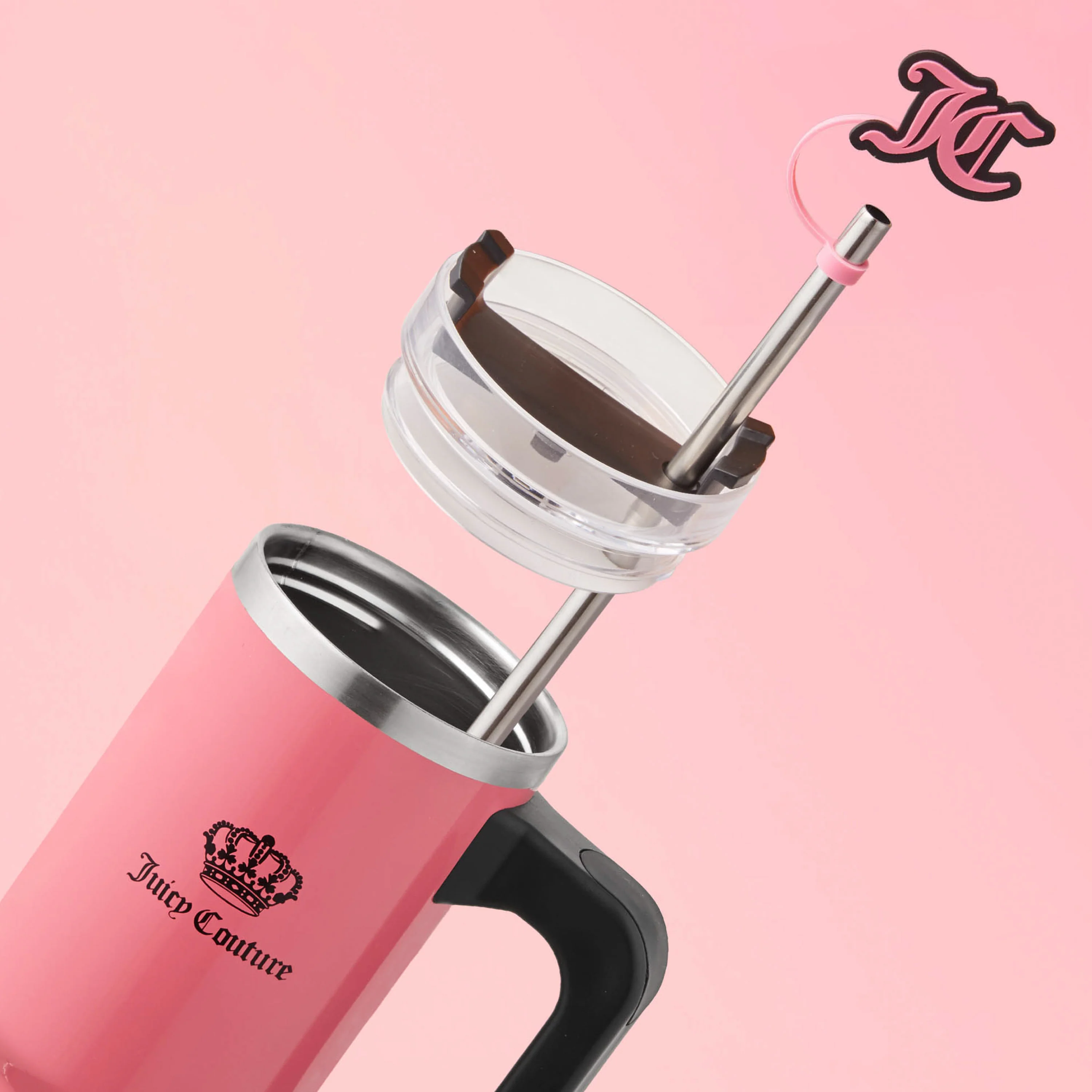 Jetsetter Hydration Stainless Steel Tumbler with Handle, Straw & Topper with Neoprene Crossbody Pouch - Image 7