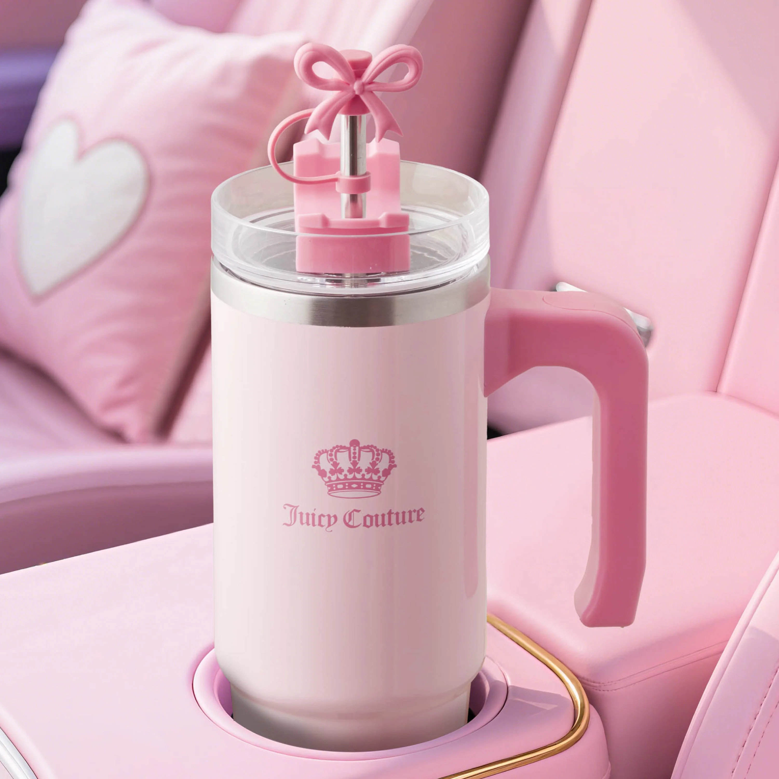 Jetsetter Hydration Stainless Steel Tumbler with Handle, Straw & Topper with Neoprene Crossbody Pouch - Image 6