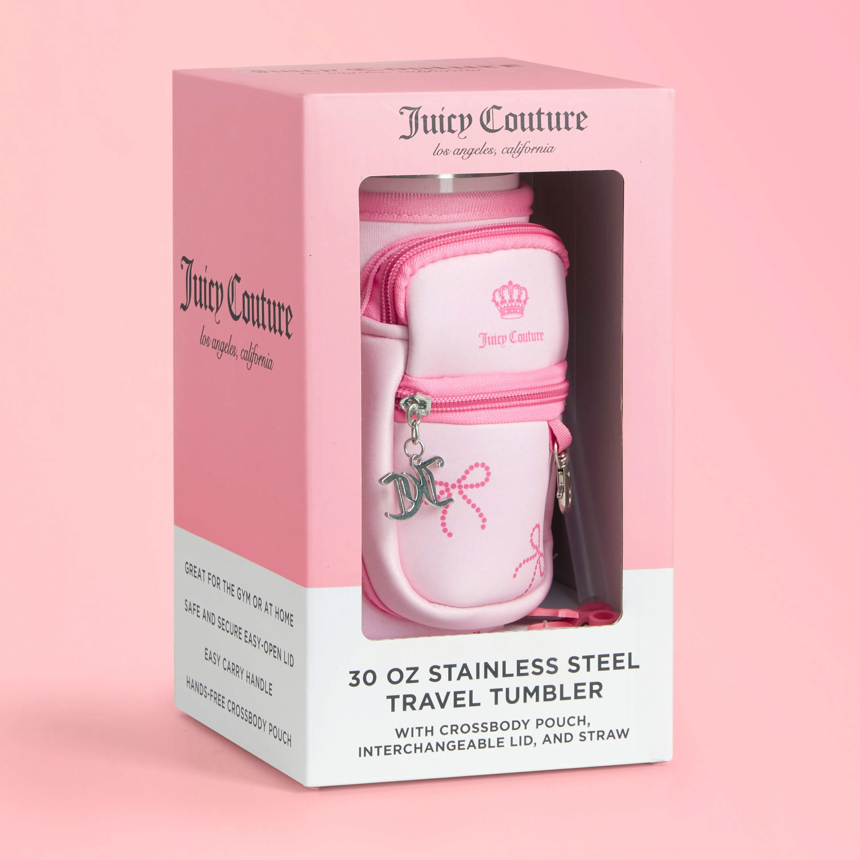 Jetsetter Hydration Stainless Steel Tumbler with Handle, Straw & Topper with Neoprene Crossbody Pouch - Image 8