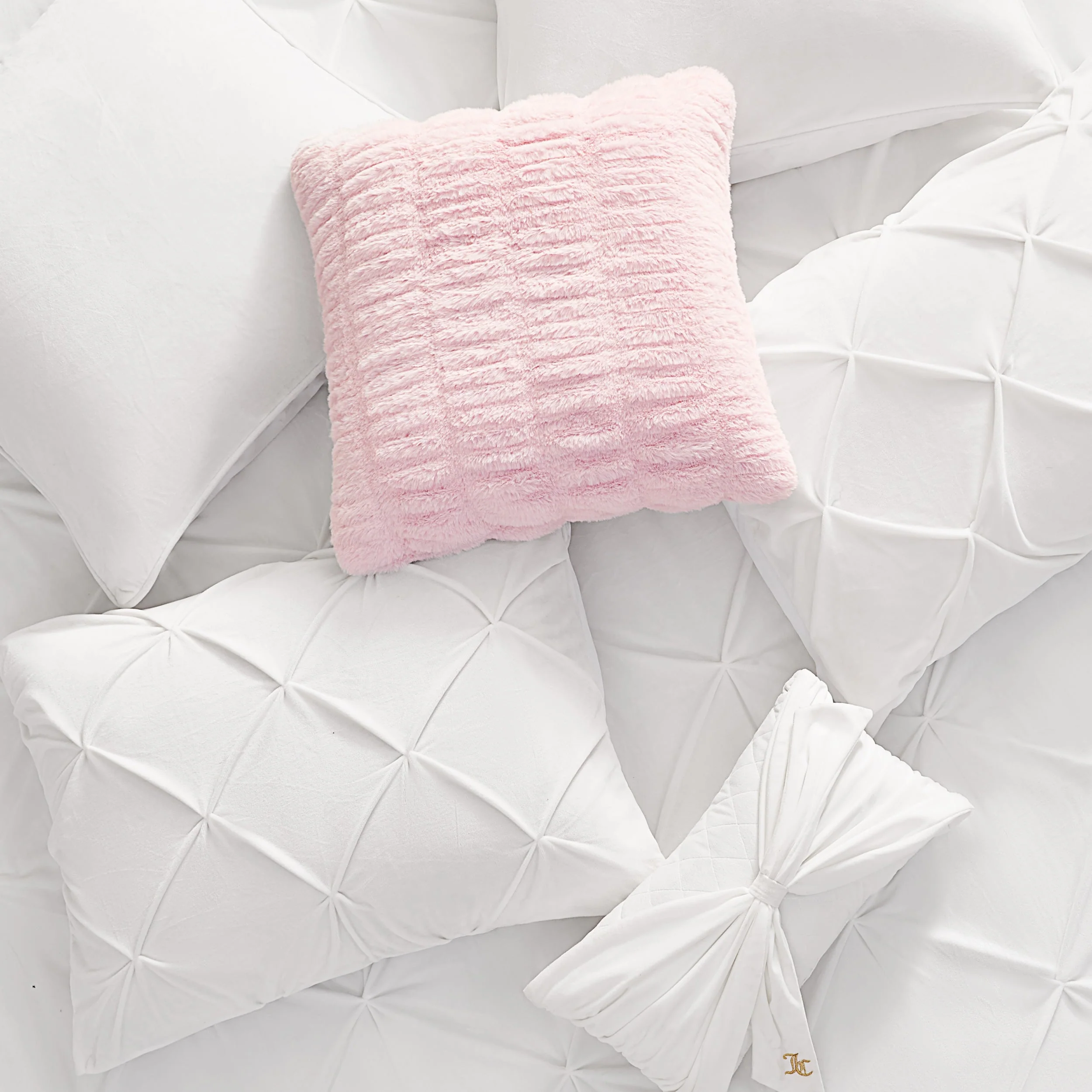 Kiss Pleat Micromink Comforter Set With Decorative Pillows - Image 5