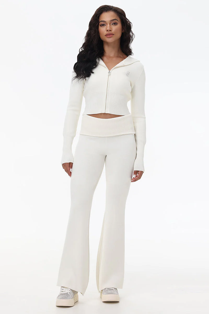 Low Rise Knit Flare Pants - Image 5