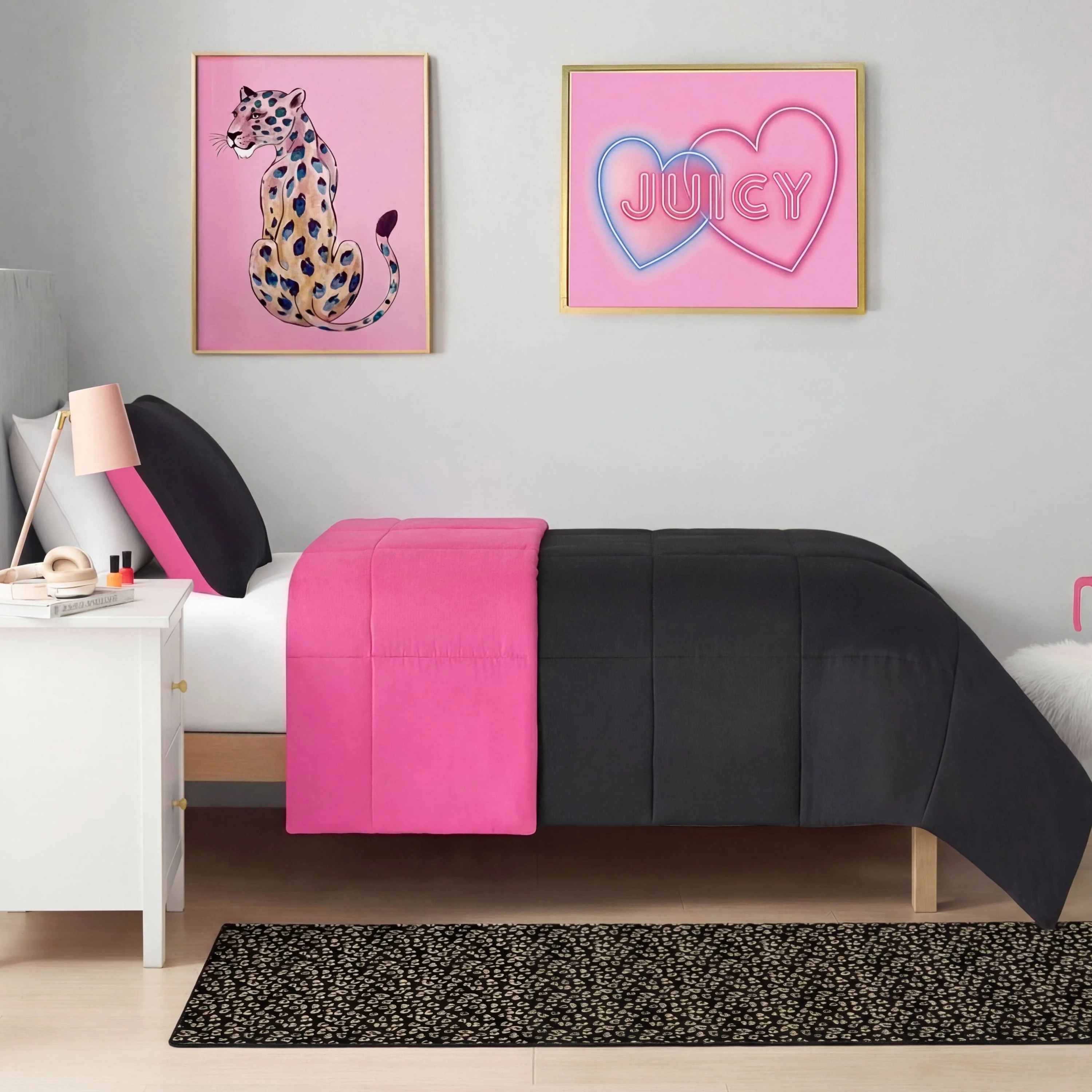 Metallic Leopard Plush Rug, 2' x 6' - Image 2
