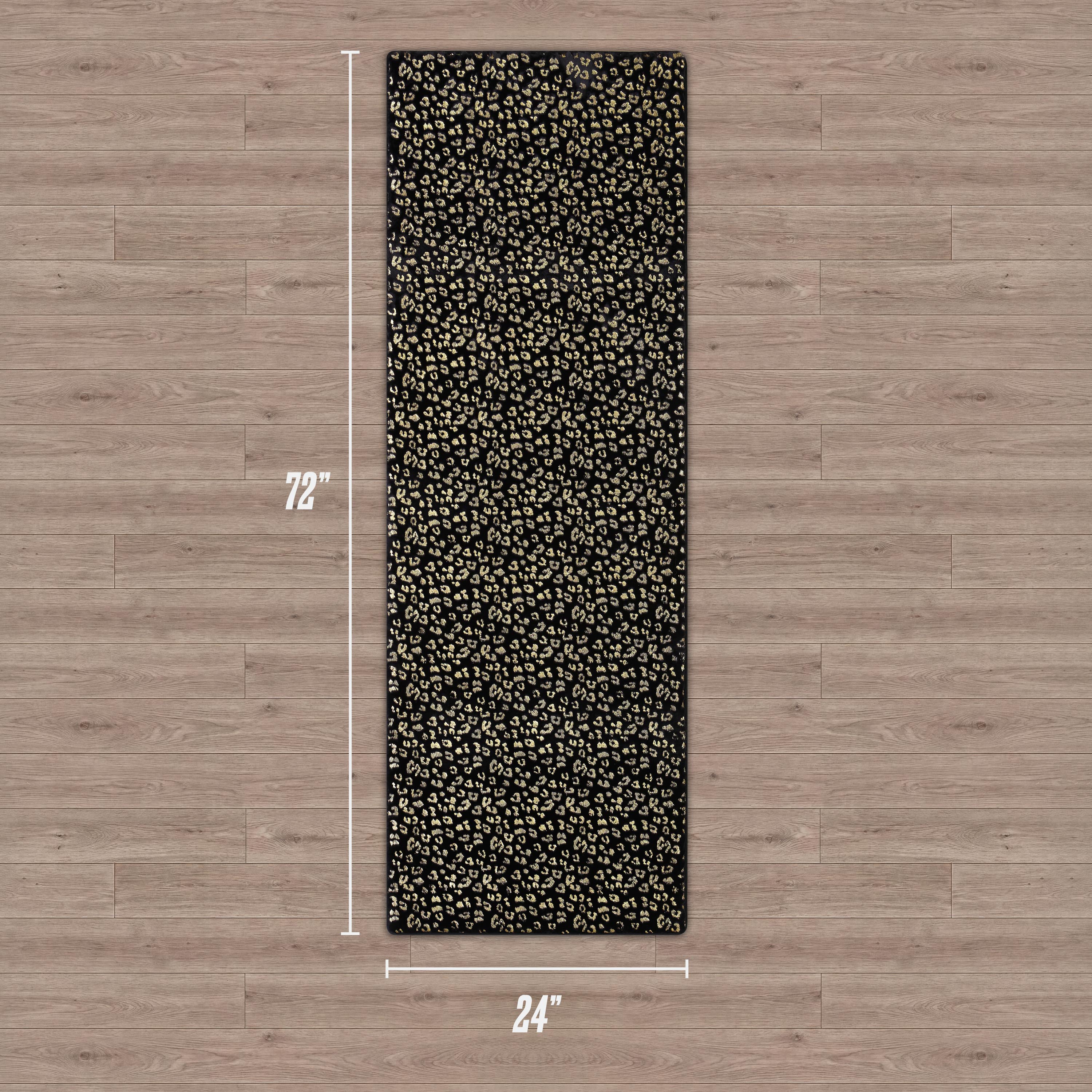 Metallic Leopard Plush Rug, 2' x 6' - Image 3