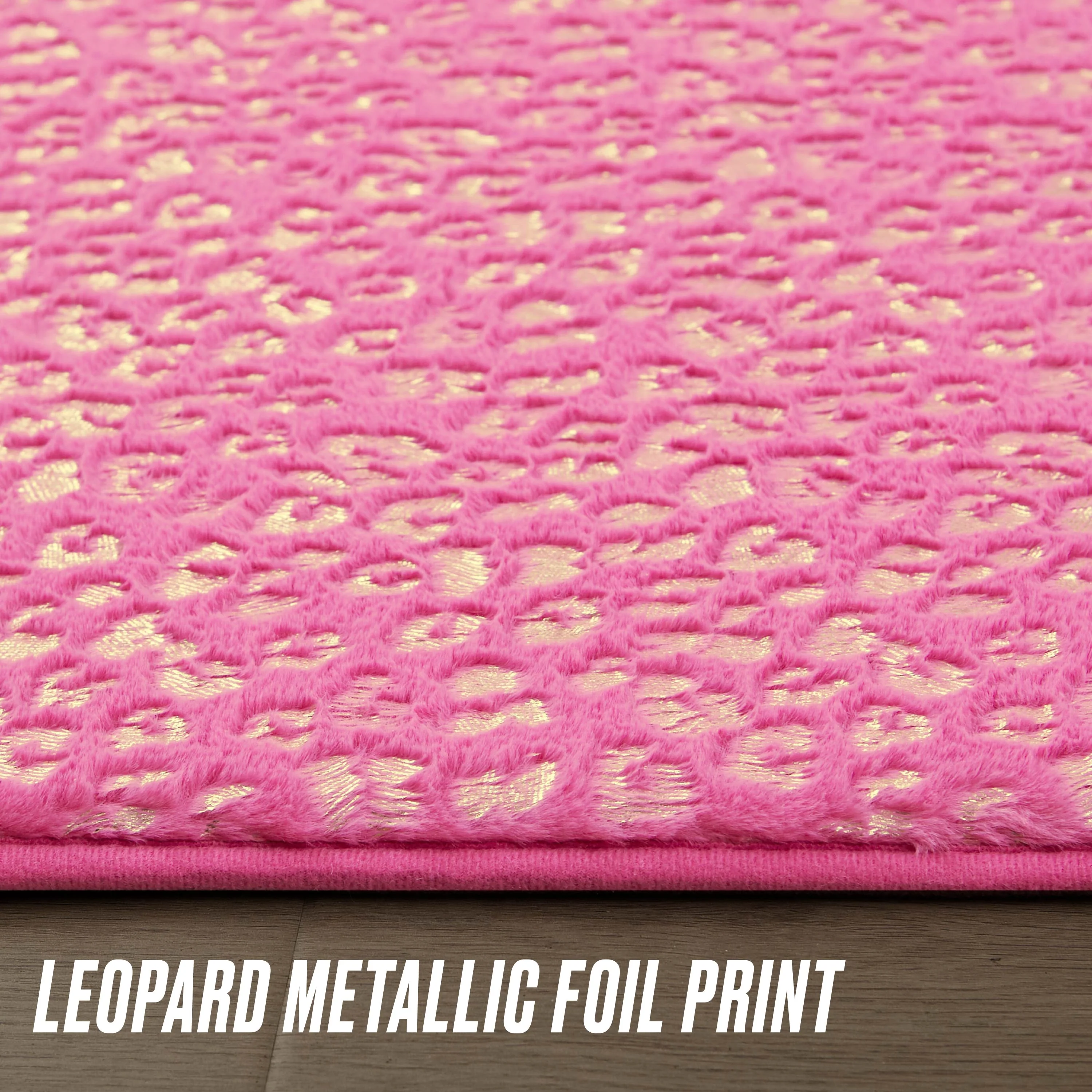 Metallic Leopard Plush Rug, 2' x 6' - Image 4