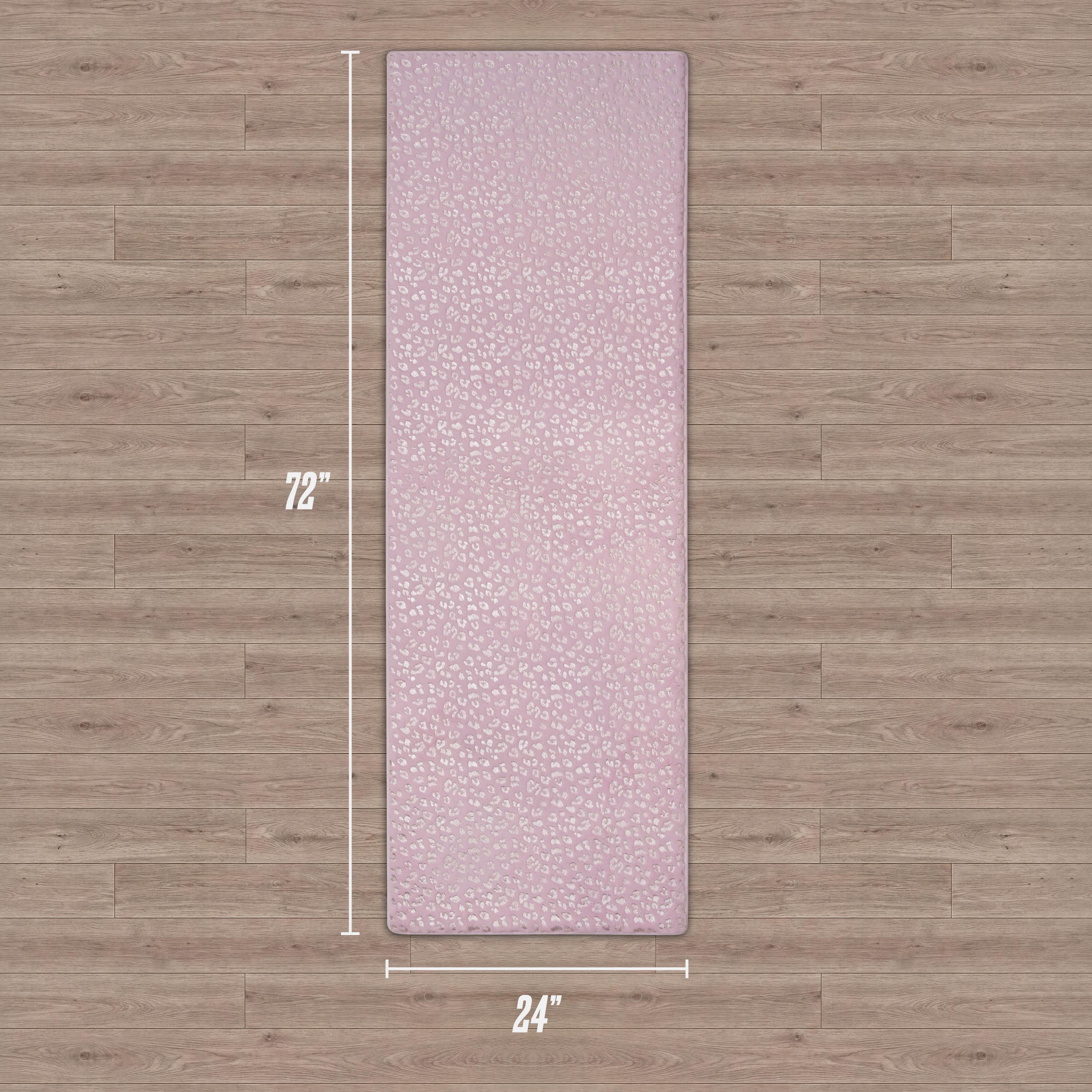 Metallic Leopard Plush Rug, 2' x 6' - Image 3