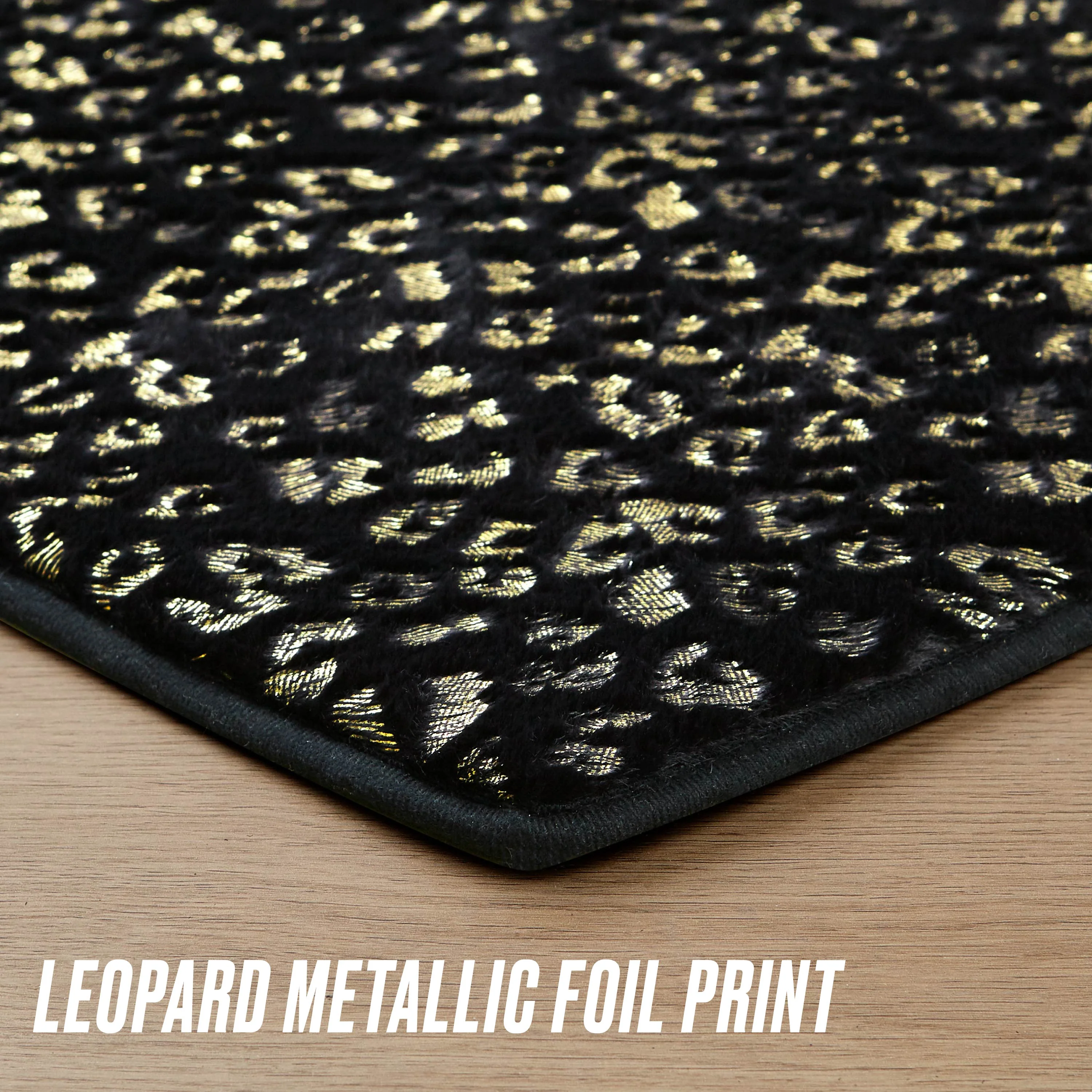 Metallic Leopard Plush Rug, 3' Heart - Image 4