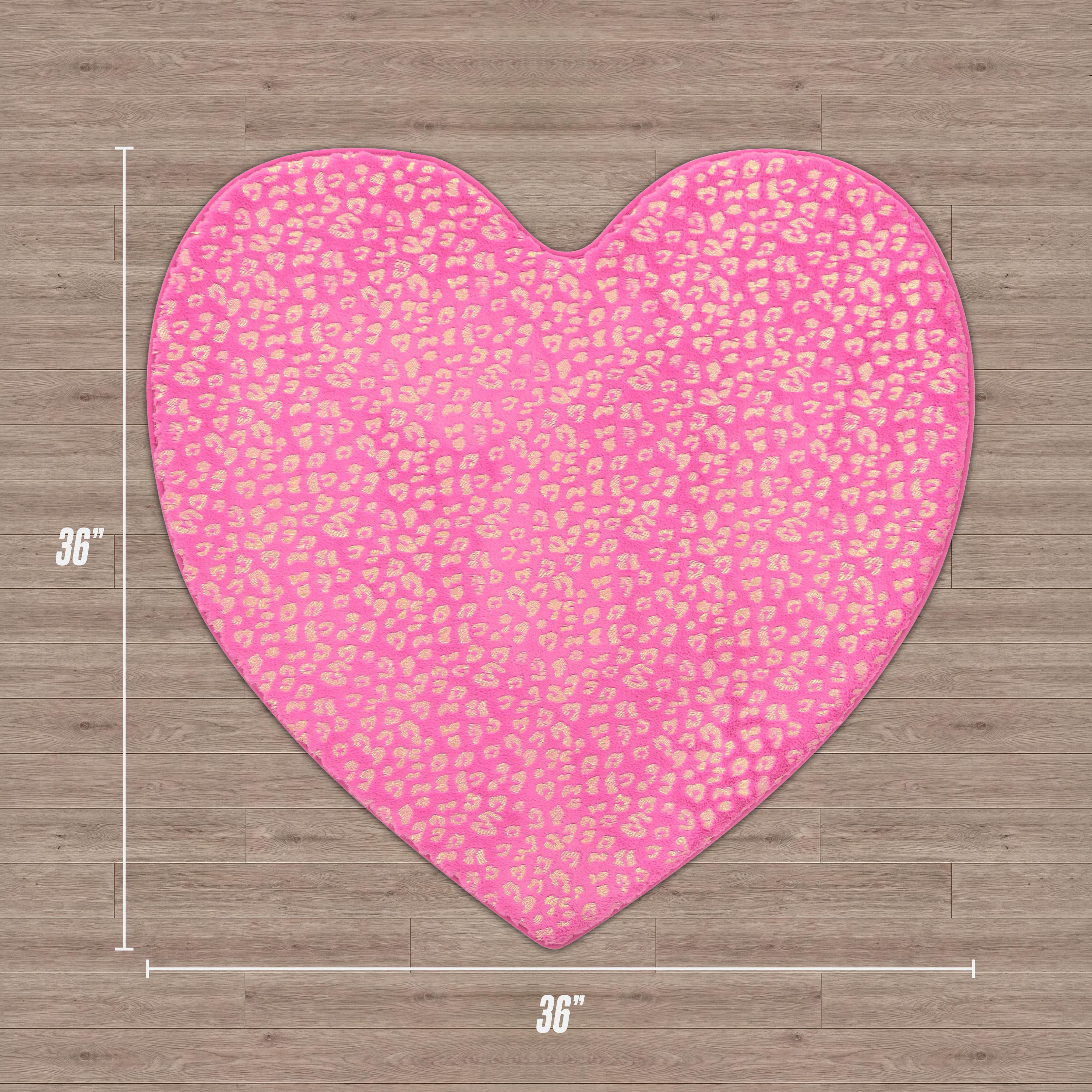 Metallic Leopard Plush Rug, 3' Heart - Image 3