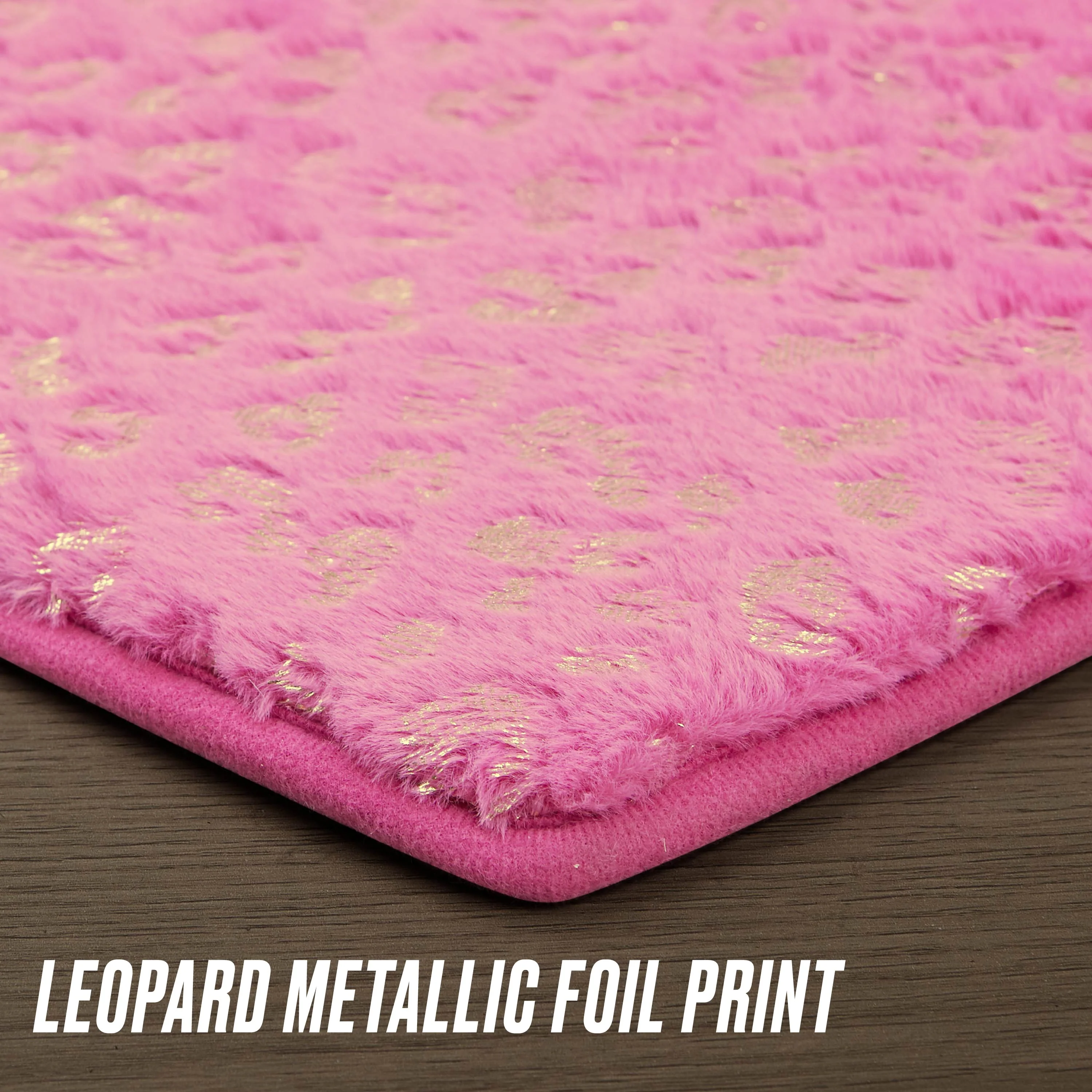Metallic Leopard Plush Rug, 3' Heart - Image 4