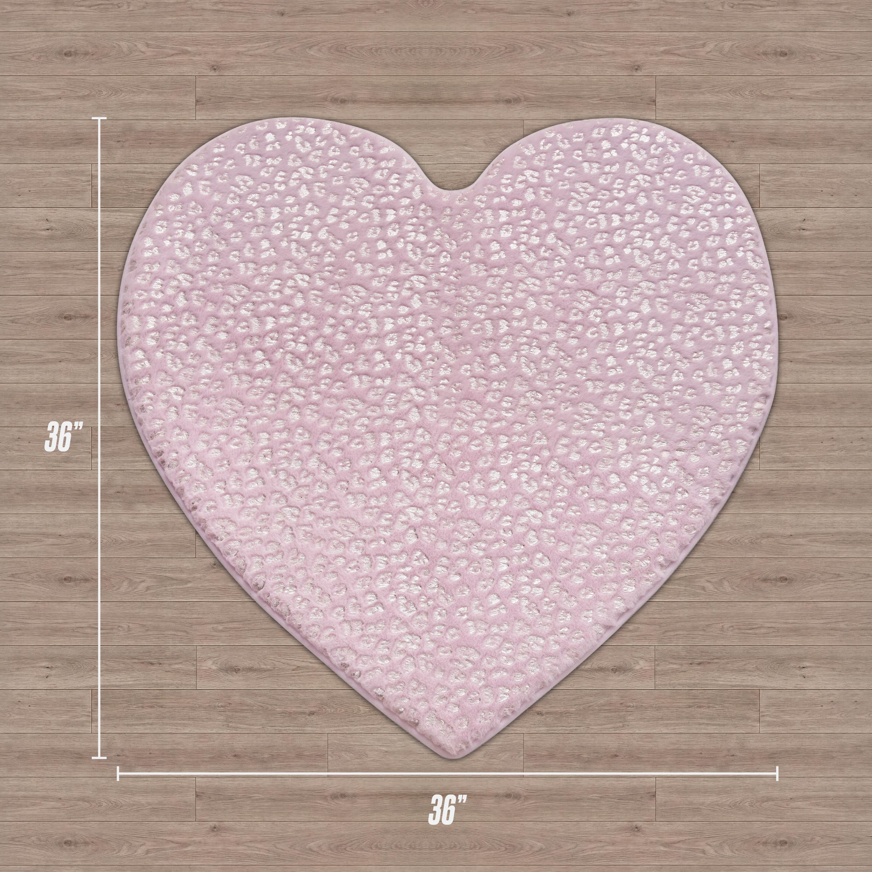 Metallic Leopard Plush Rug, 3' Heart - Image 3