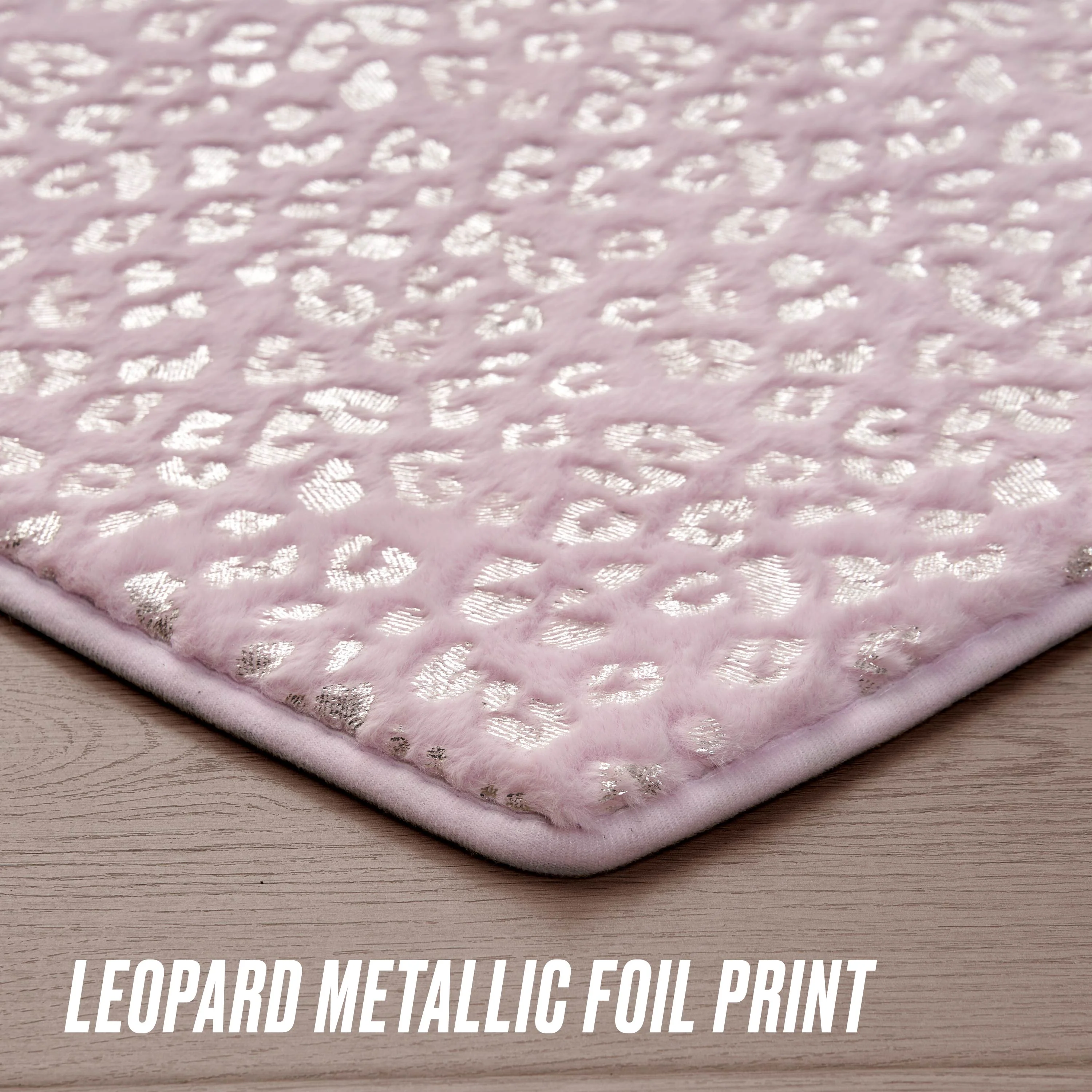 Metallic Leopard Plush Rug, 3' Heart - Image 5