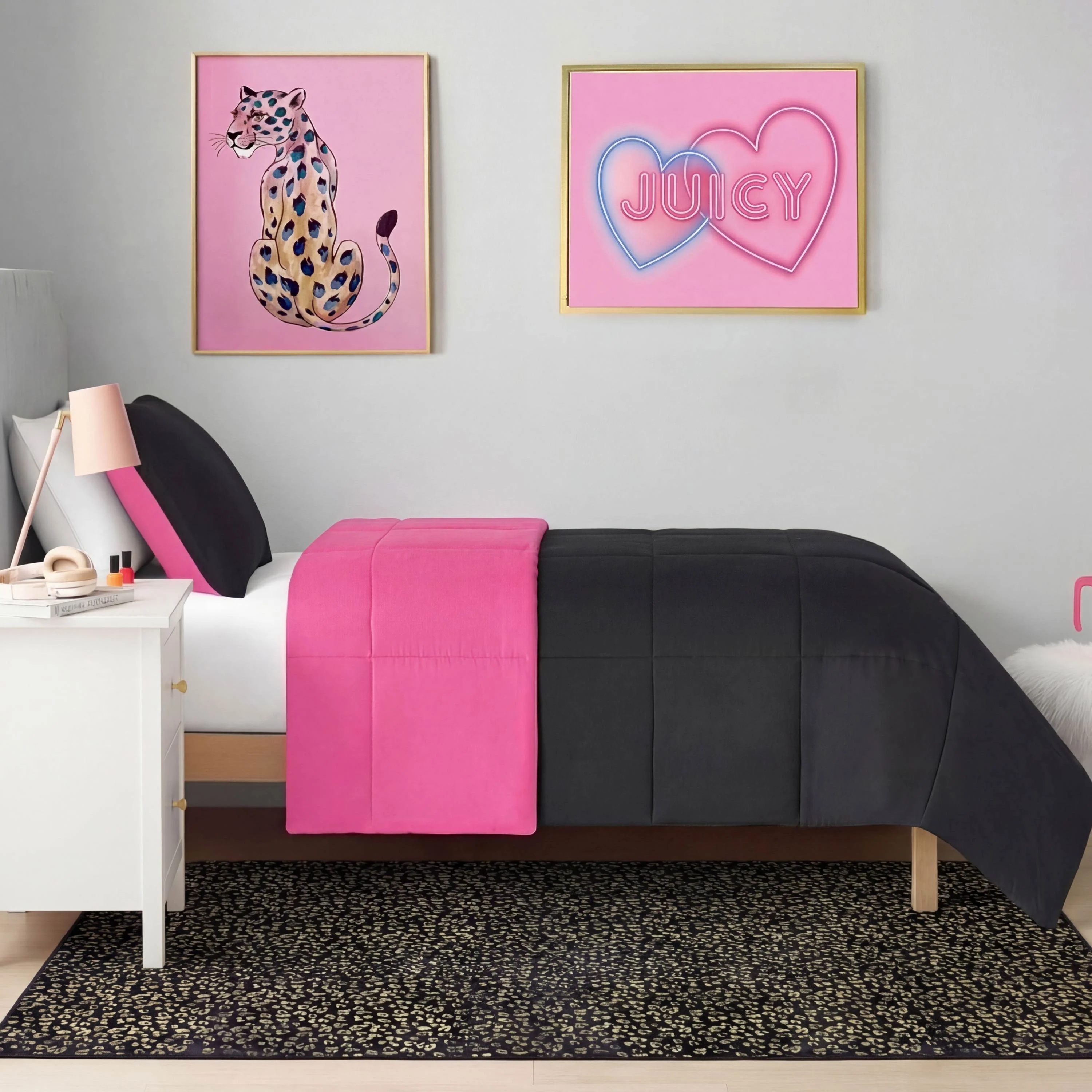 Metallic Leopard Plush Rug, 4' x 6' - Image 2