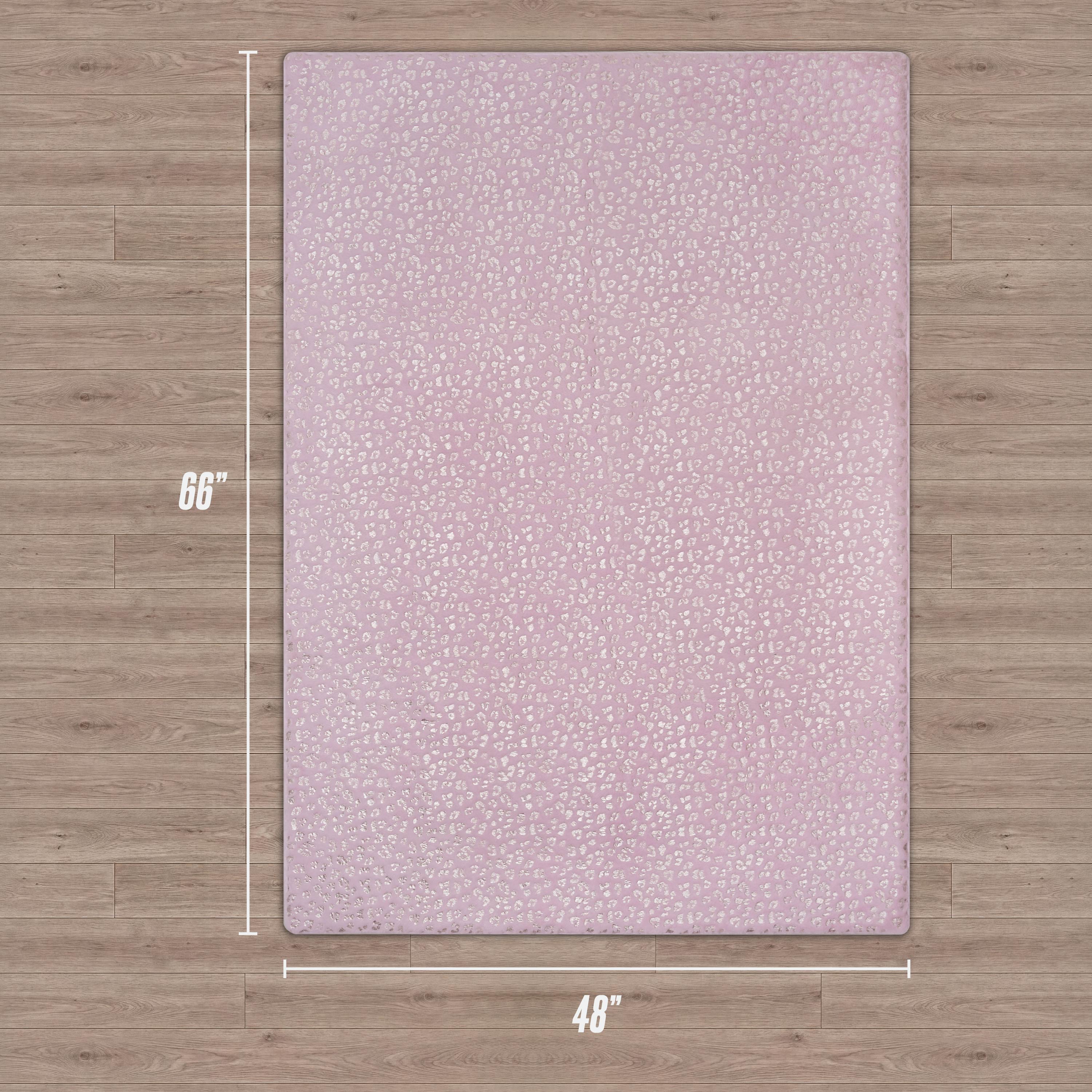 Metallic Leopard Plush Rug, 4' x 6' - Image 3