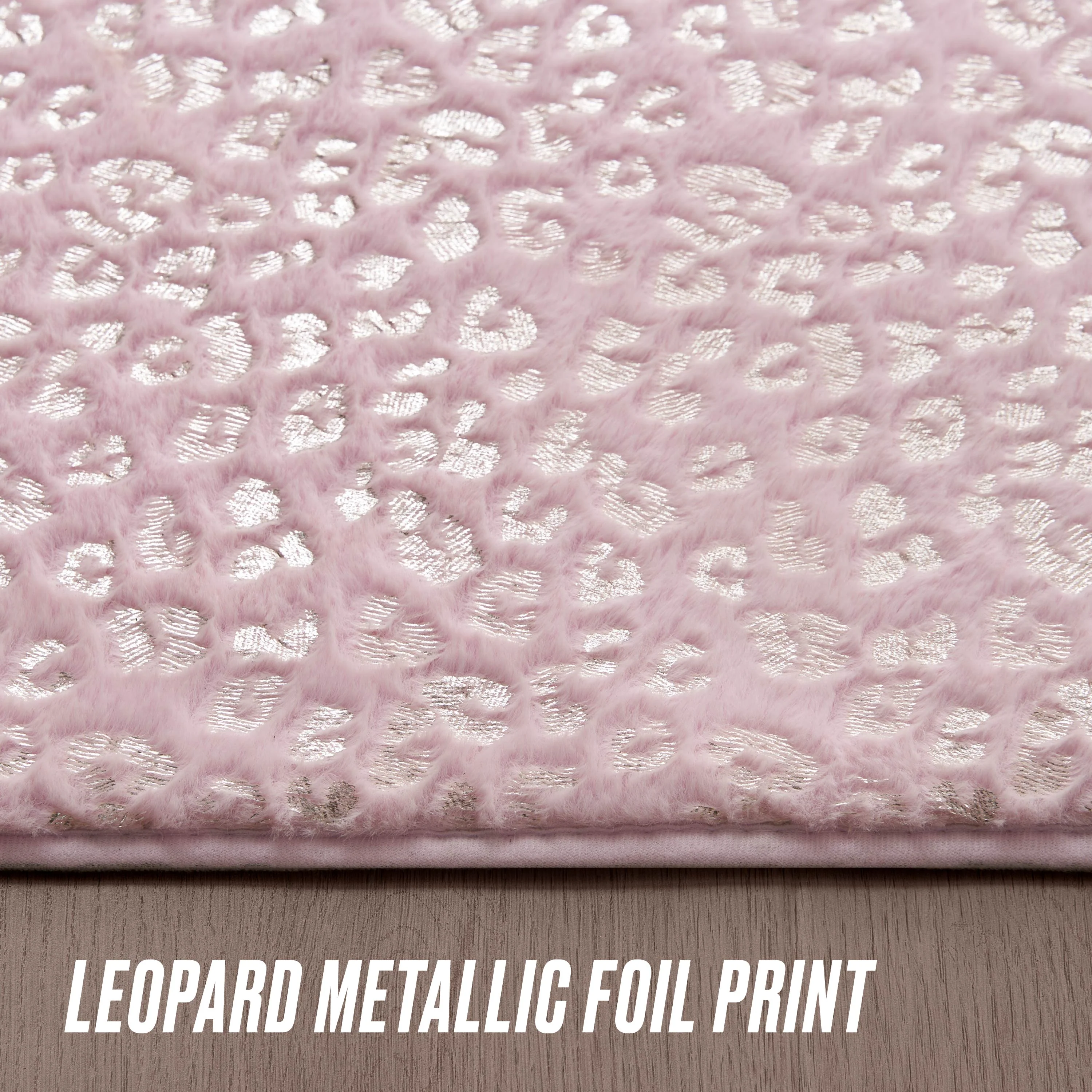 Metallic Leopard Plush Rug, 4' x 6' - Image 5
