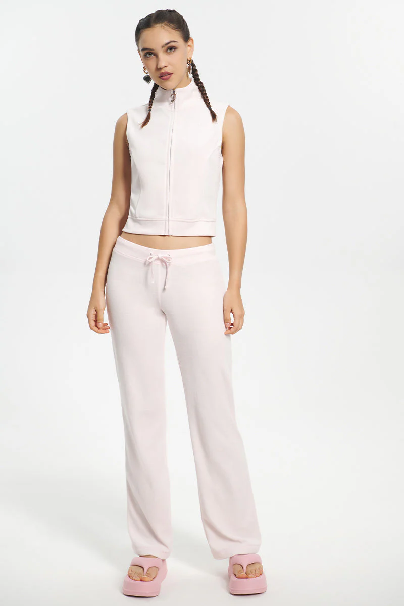 Mockneck Cotton Velour Zip-Up Vest - Image 5