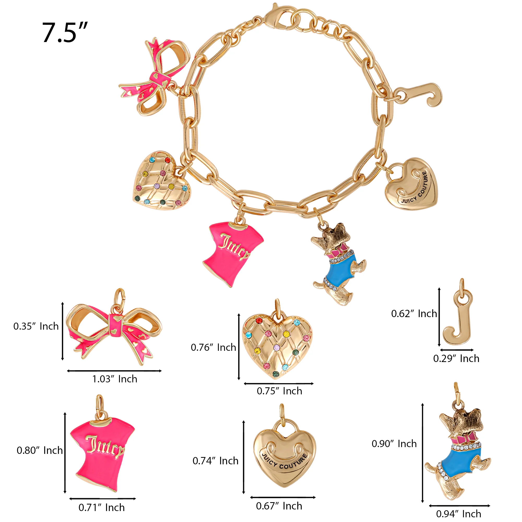 Pink and Gold Charm Bracelet - Image 4