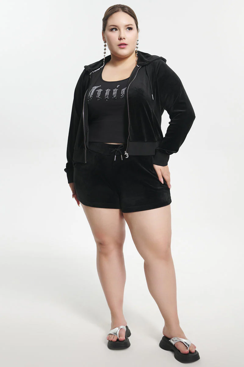 Plus-Size Big Bling Velour Shorts - Image 6