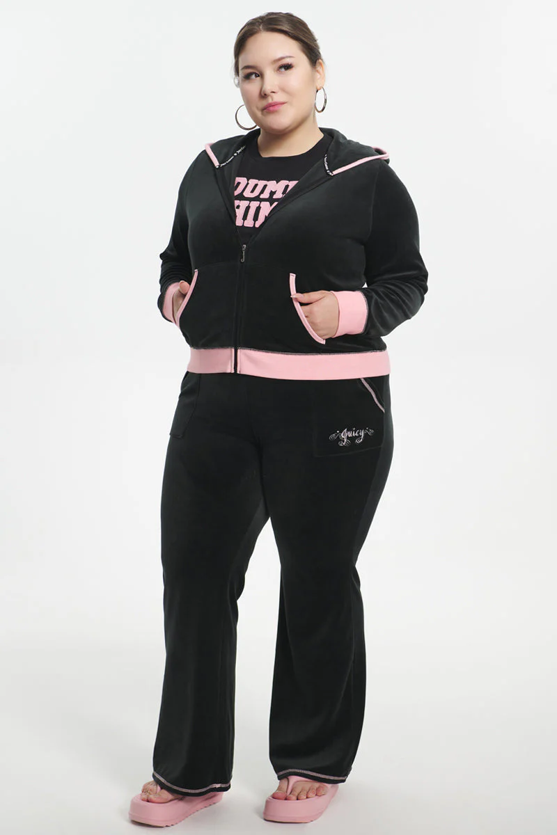 Plus-Size Sweetheart Cotton Velour Track Pants - Image 6