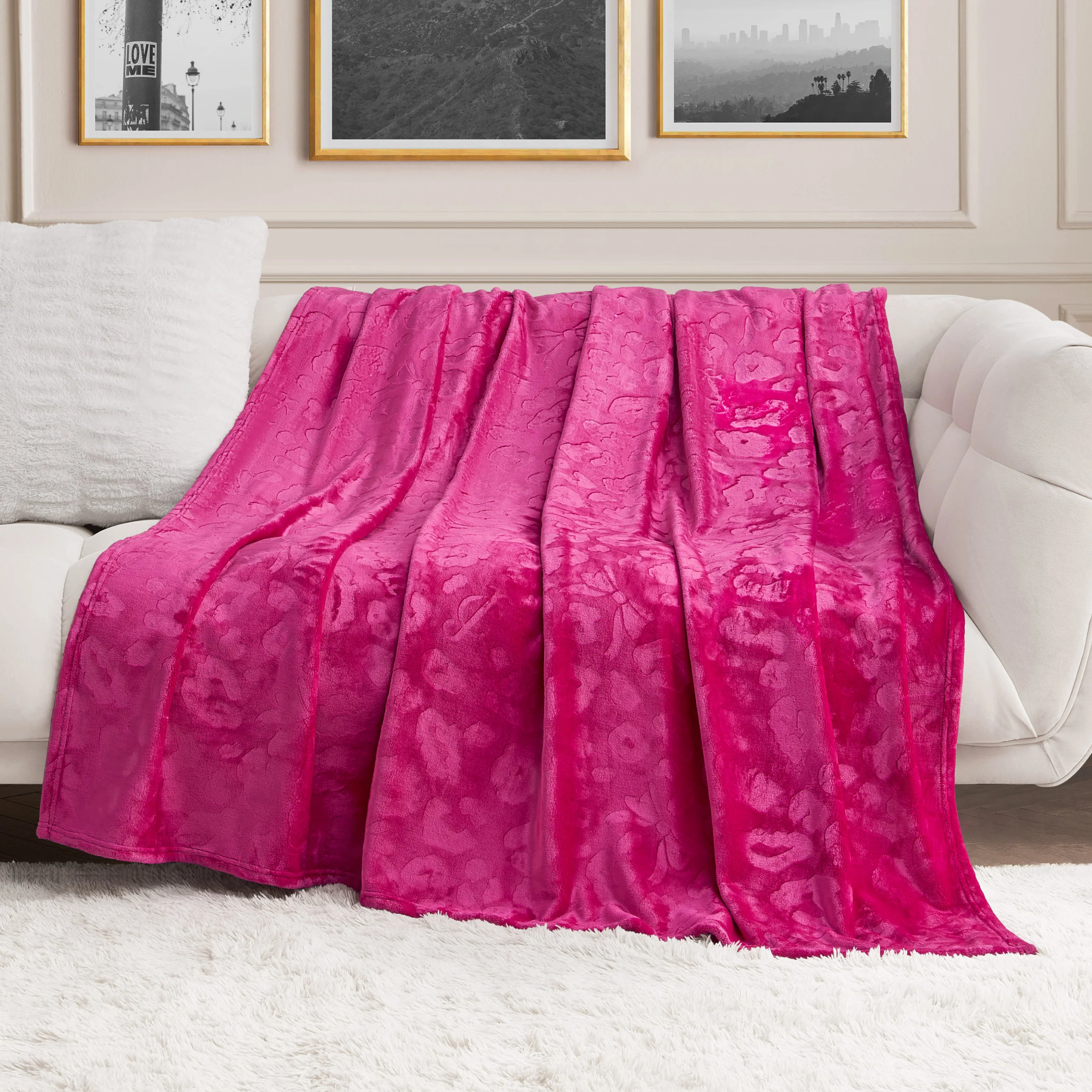Plush Oversized Throw Blanket, 60" x 90"