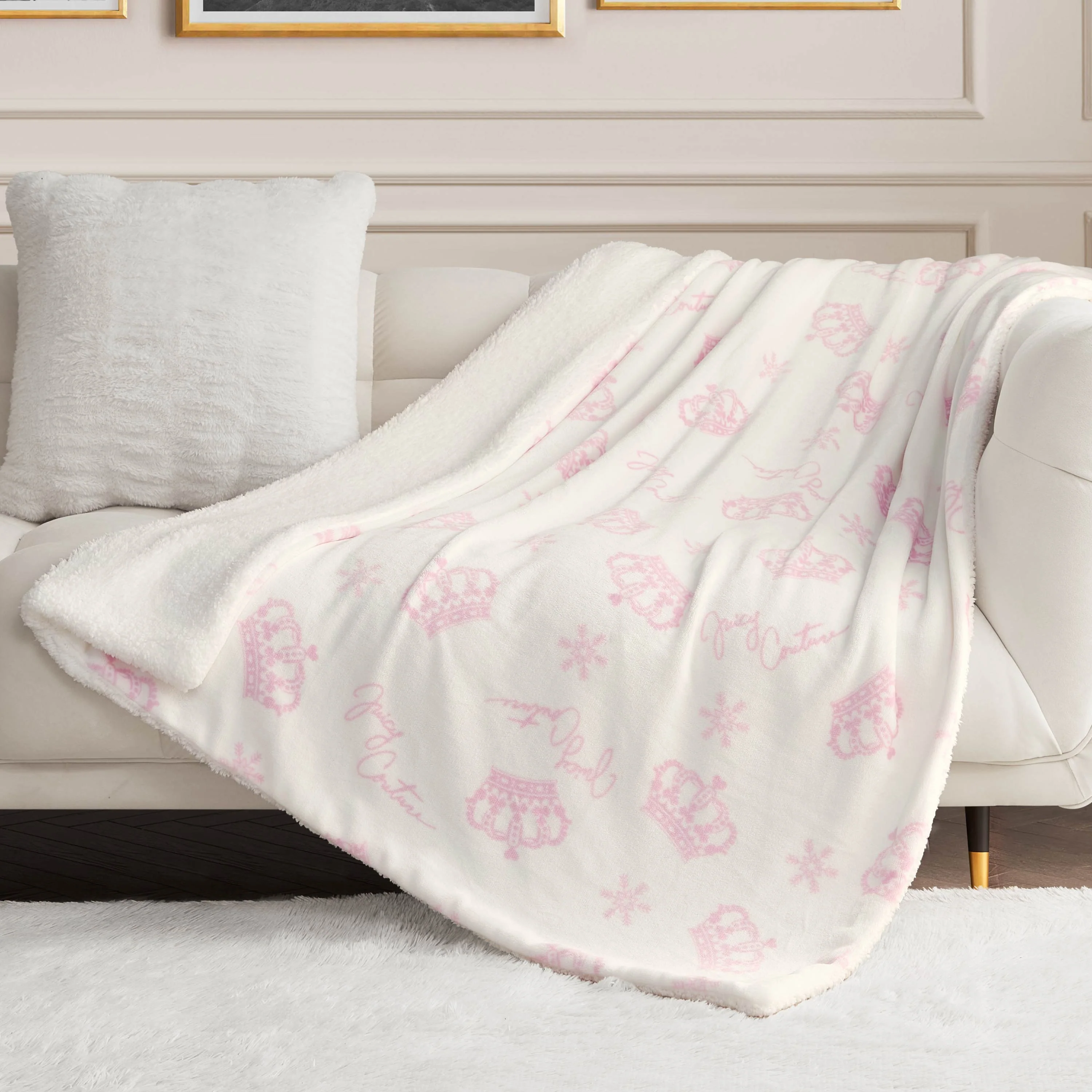 Plush Reversible Sherpa Throw Blanket