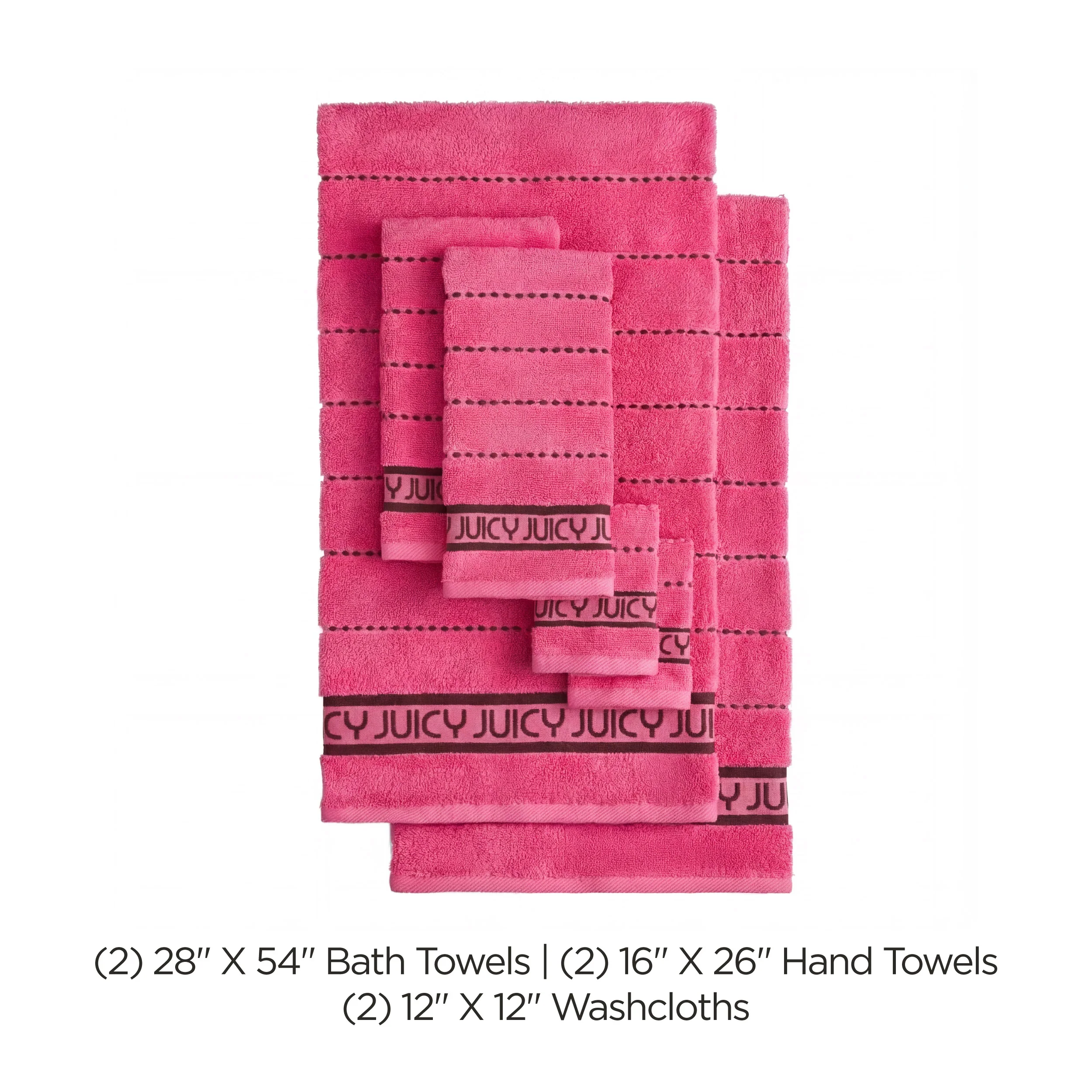 Plush Stripe Bath Towel Set - Image 2