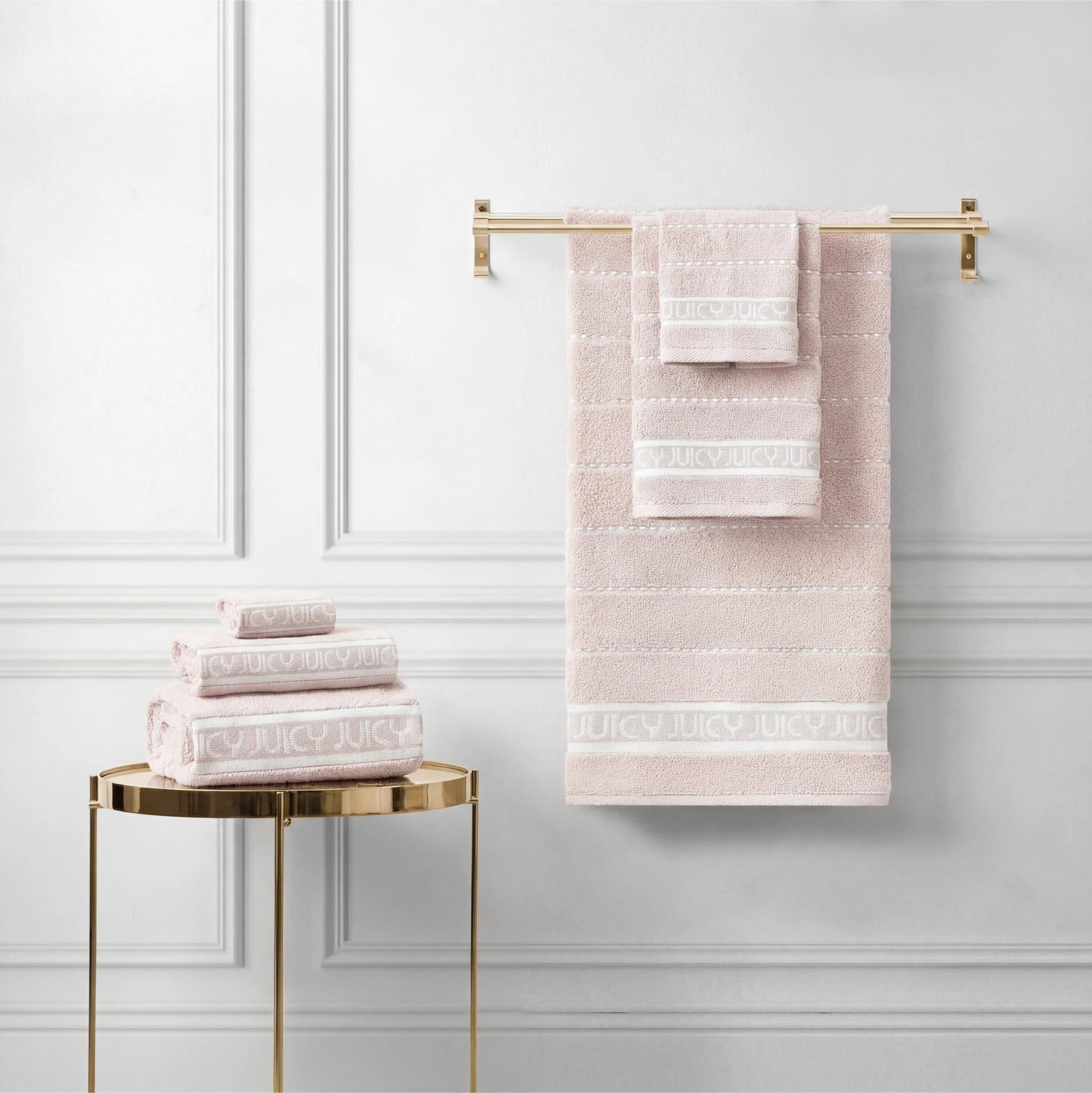 Plush Stripe Bath Towel Set - Image 3