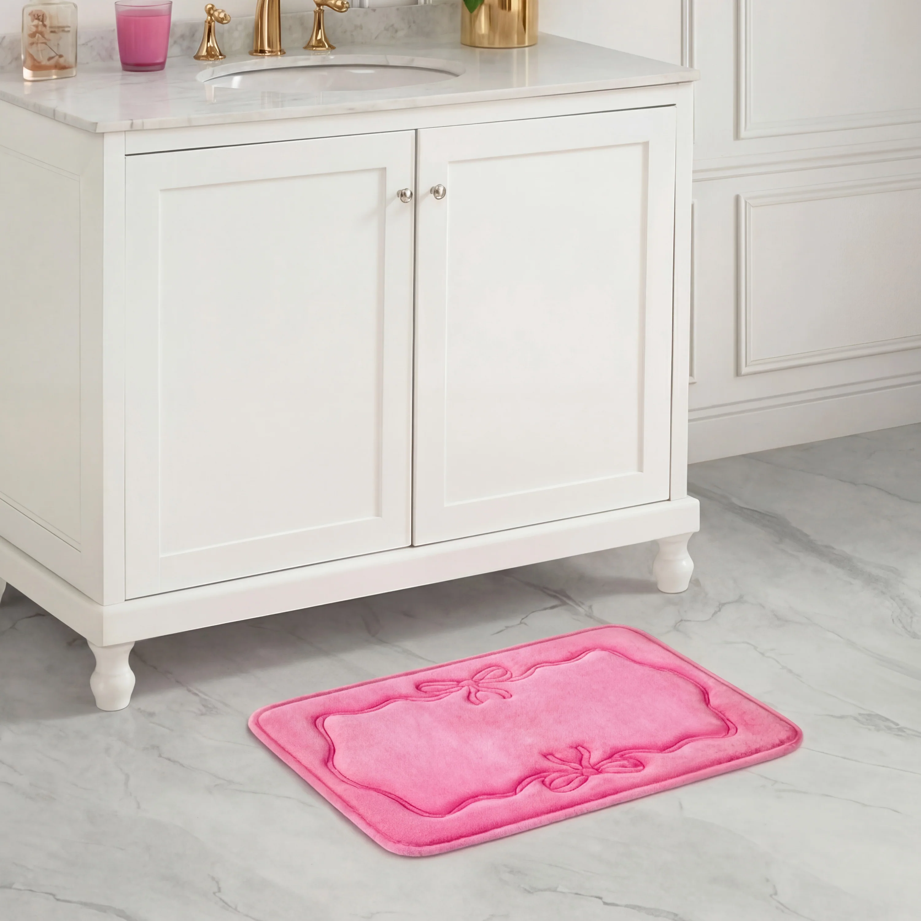Quilted Memory Foam Bath Mat, 17" x 24"