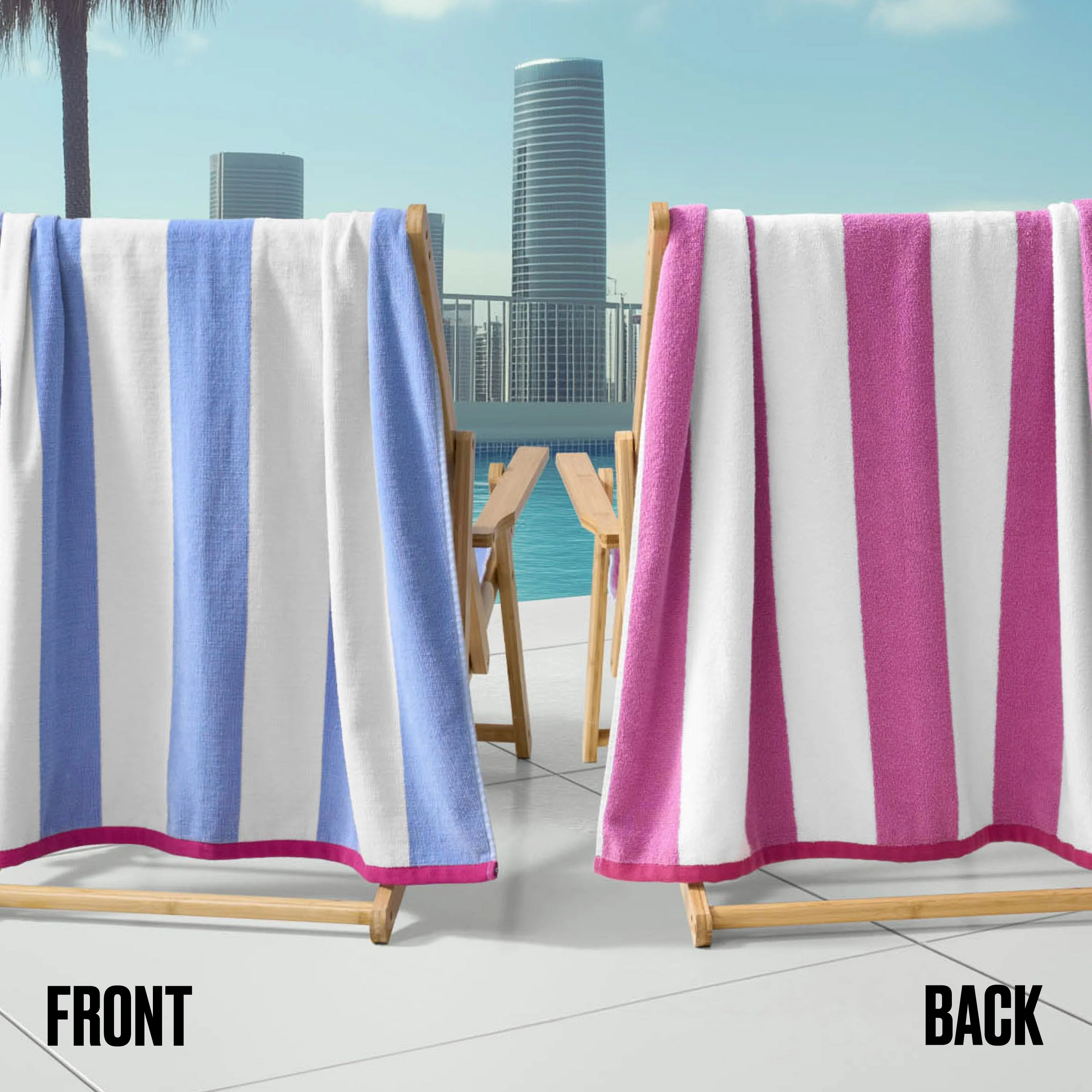 Reversible Cabana Cotton Beach Towel - Image 2